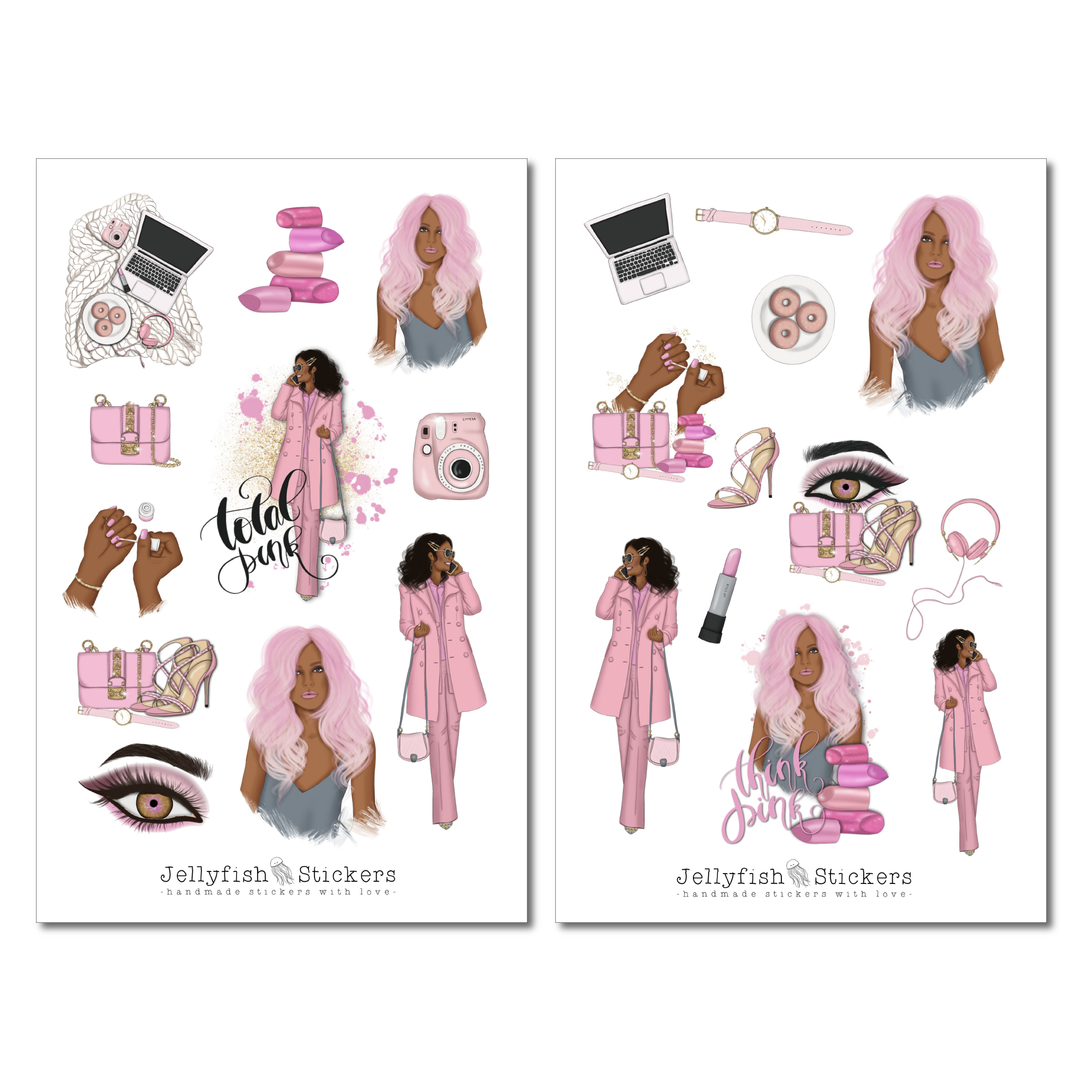 Mädchen Pink Sticker Set