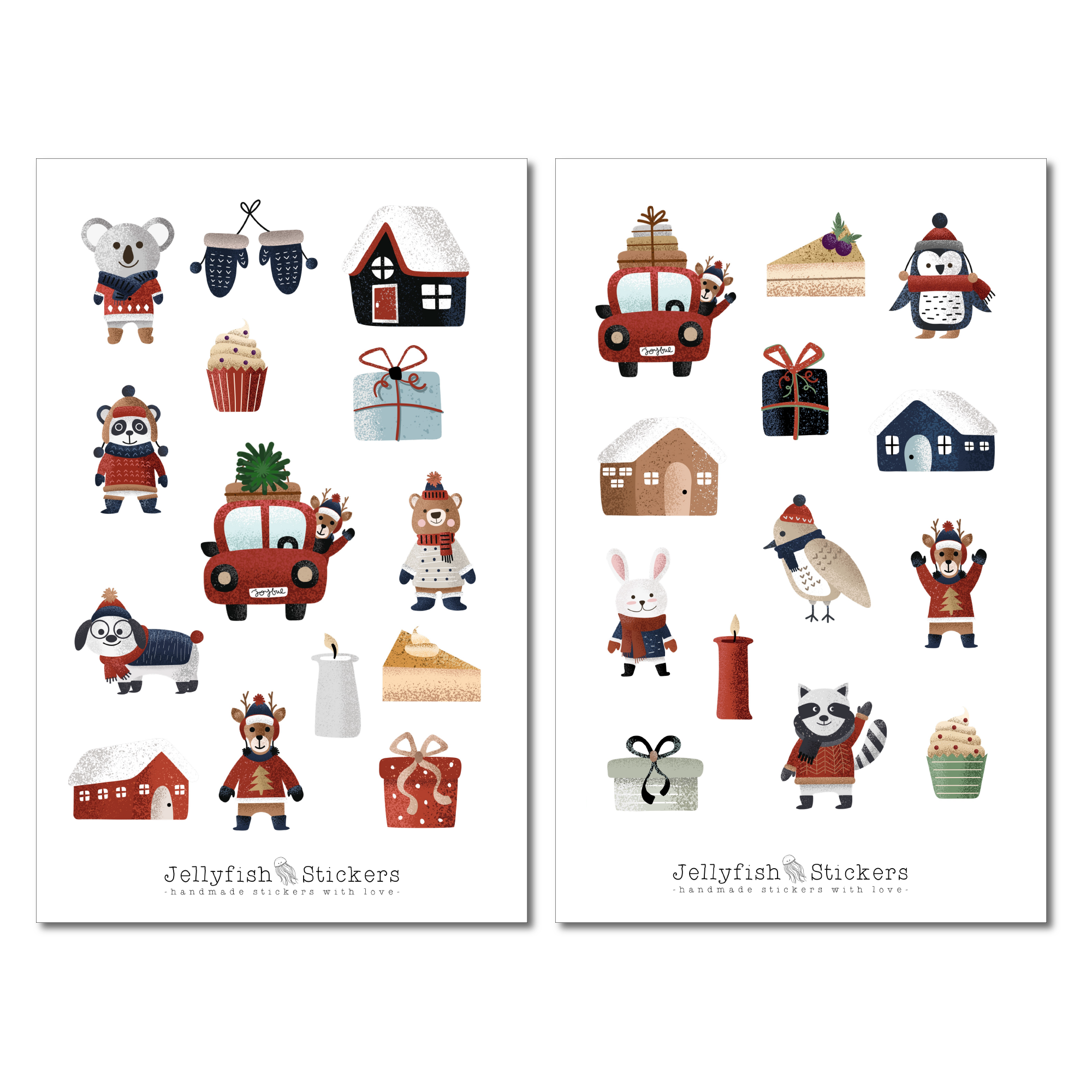 Winter Tiere Sticker Set