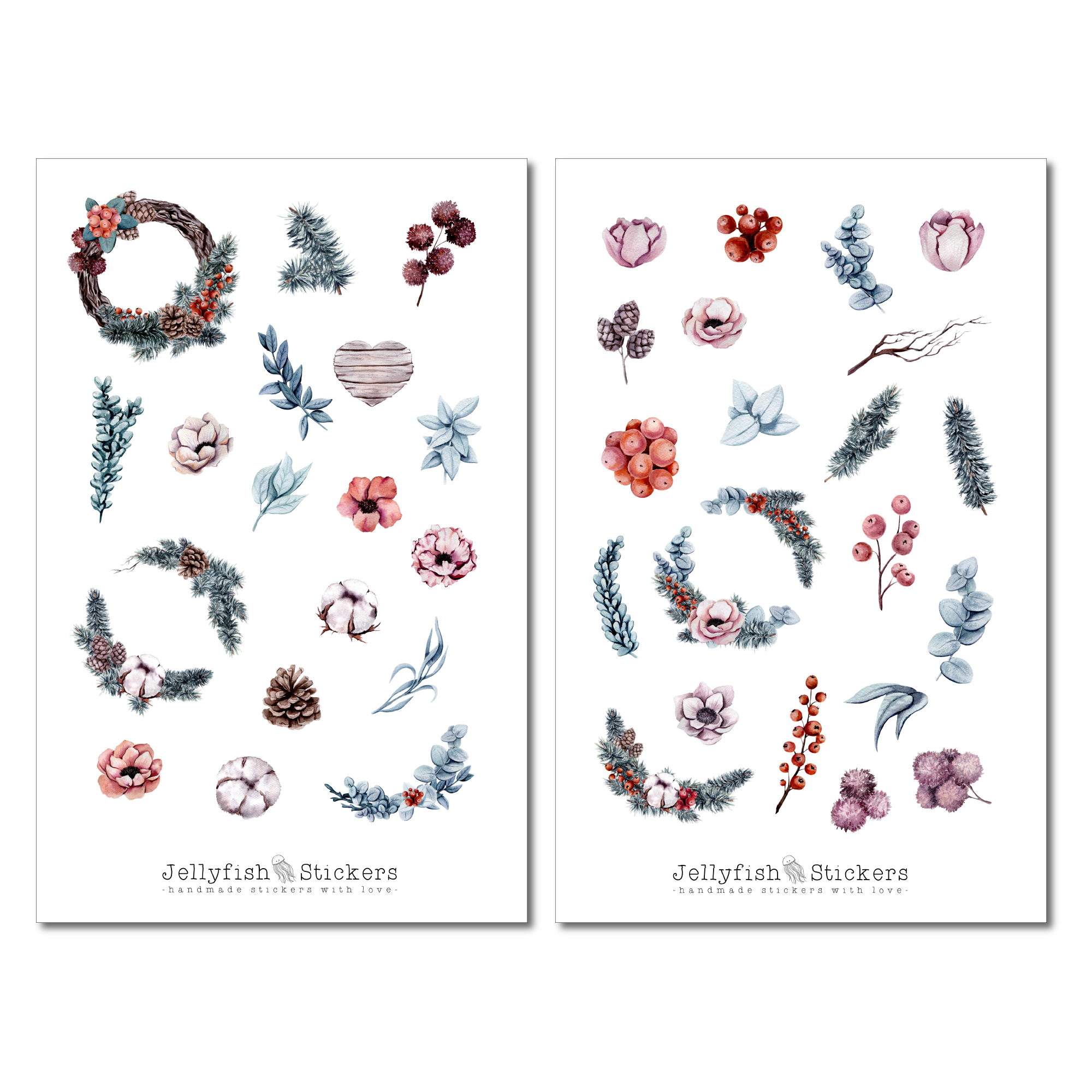 Winter Plants Sticker Set