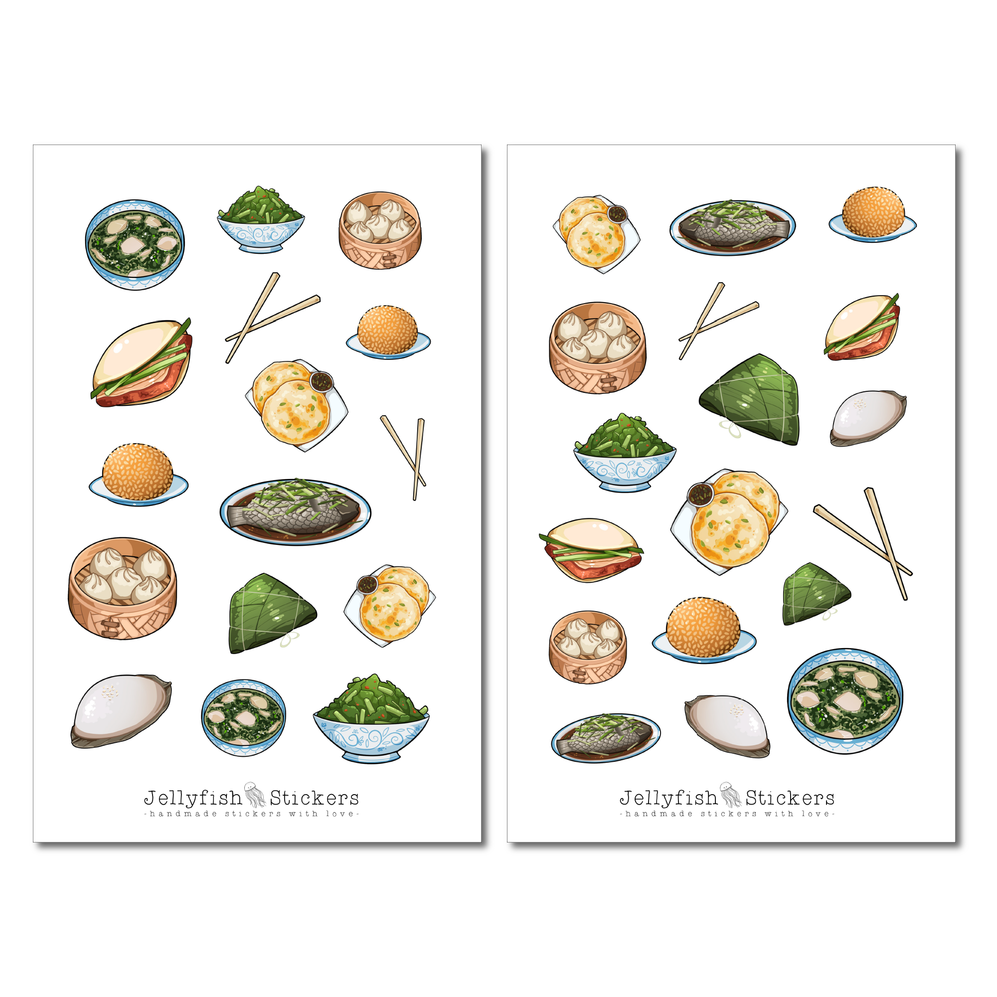 Chinesisches Essen Sticker Set