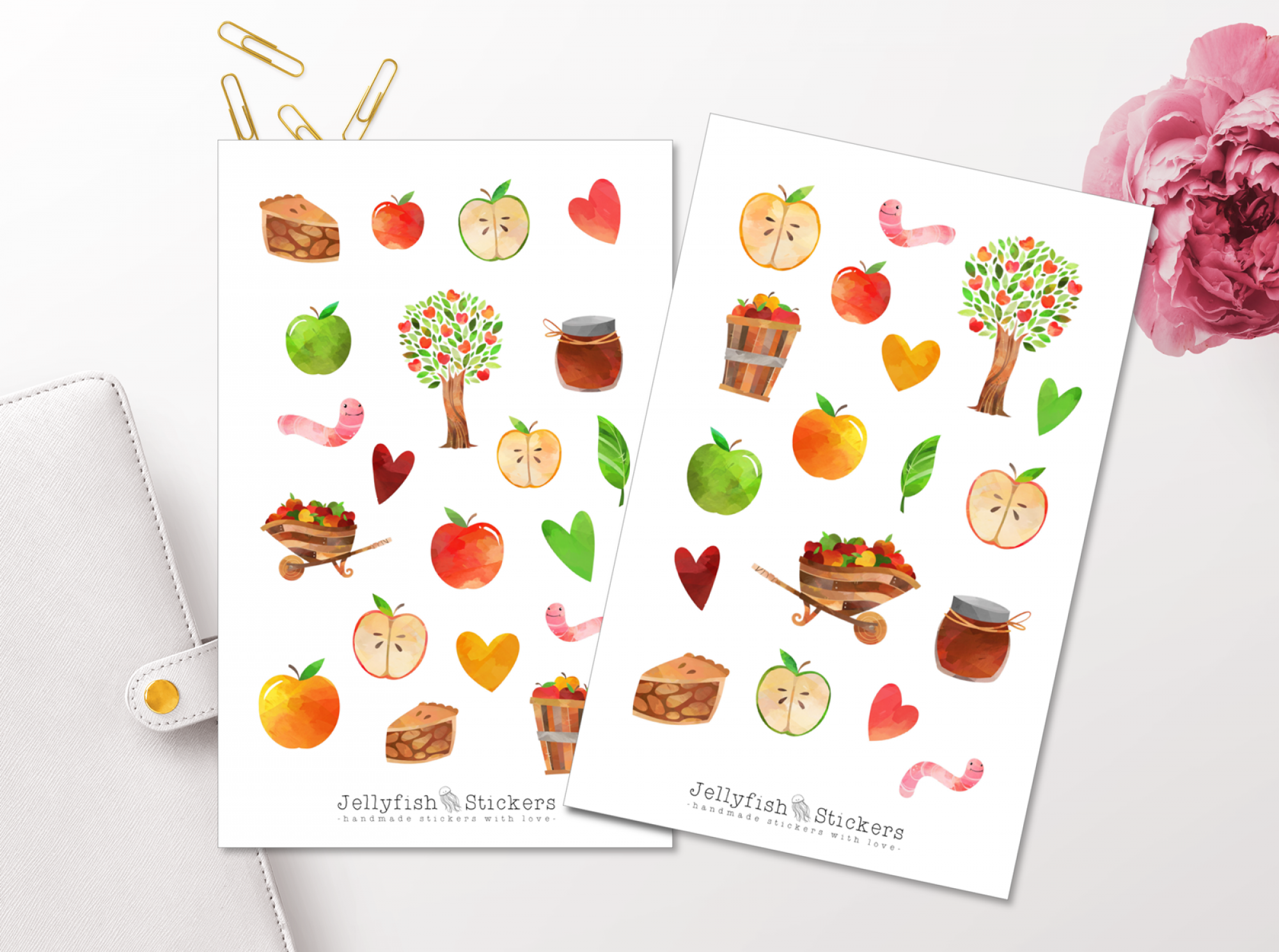 Jellyfish Stickers - Apfel Sticker Set