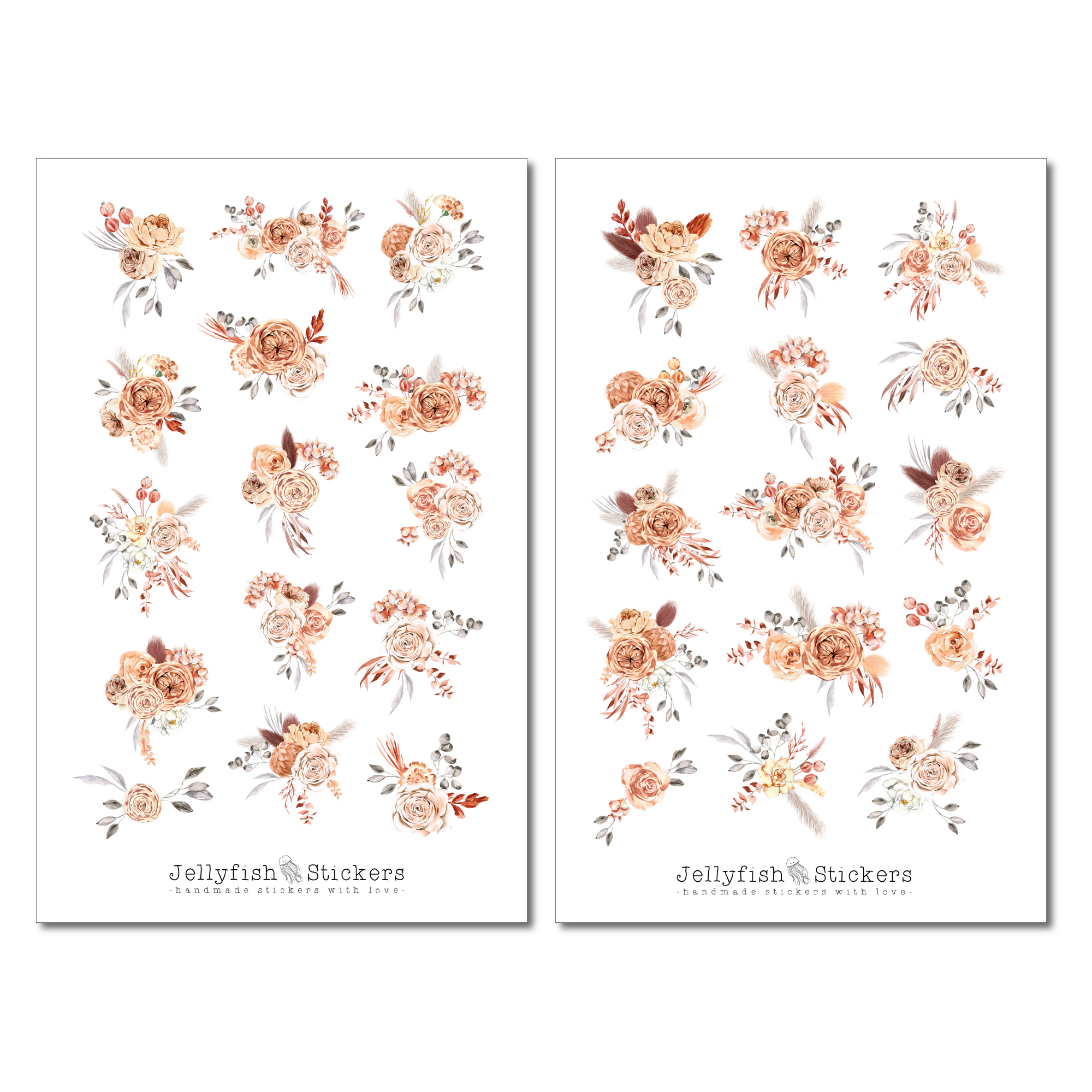 Beige Flowers Sticker Set