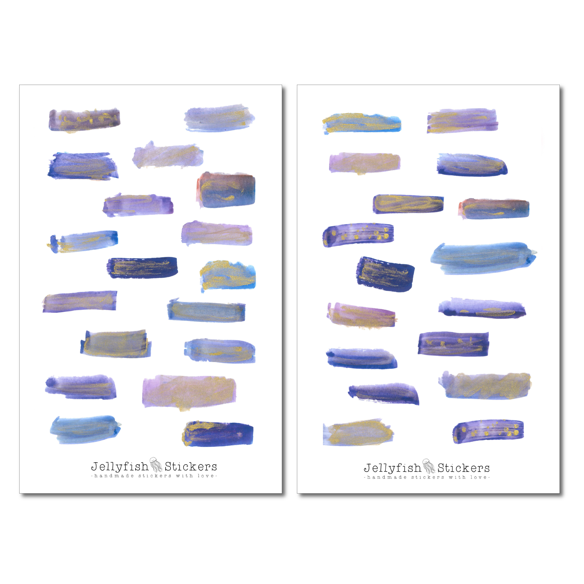 Purple Brushstroke Sticker Set