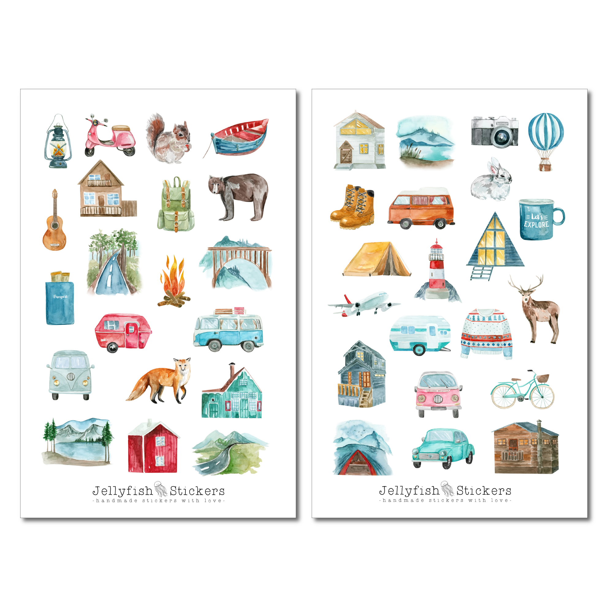 Camping Sticker Set