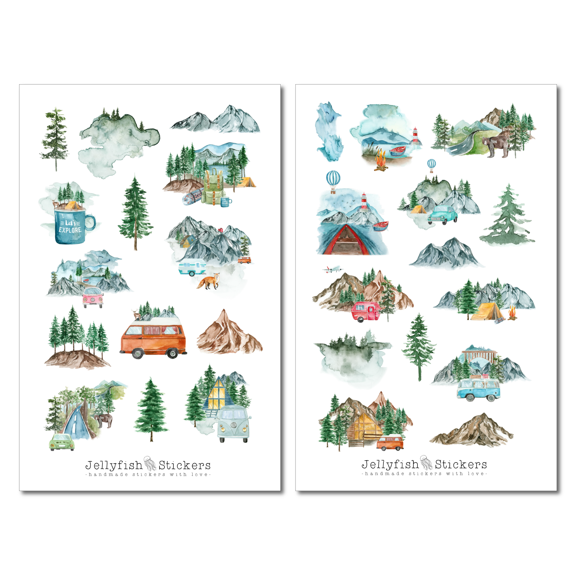 Camping Sticker Set