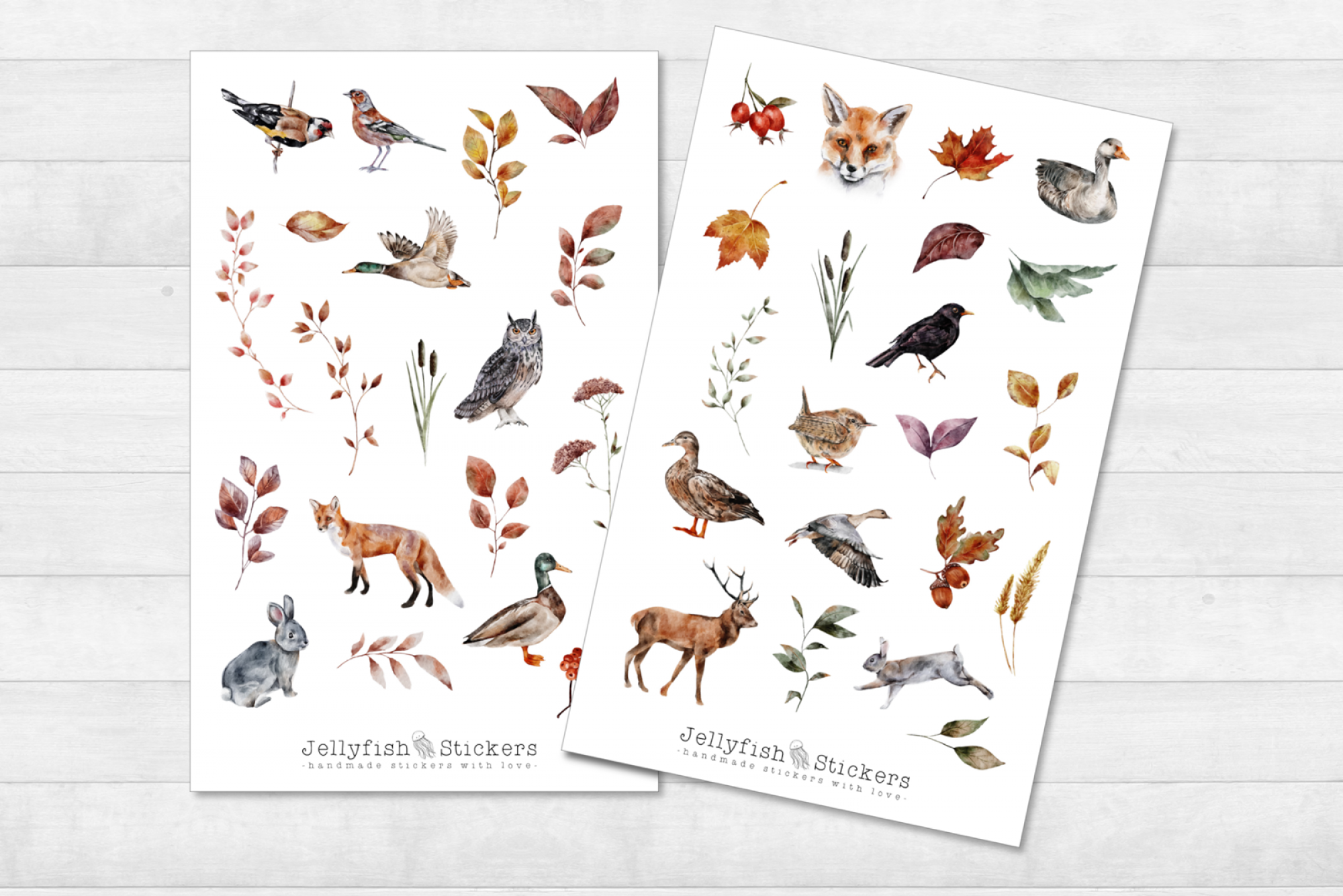 Herbst Waldtiere Sticker Set