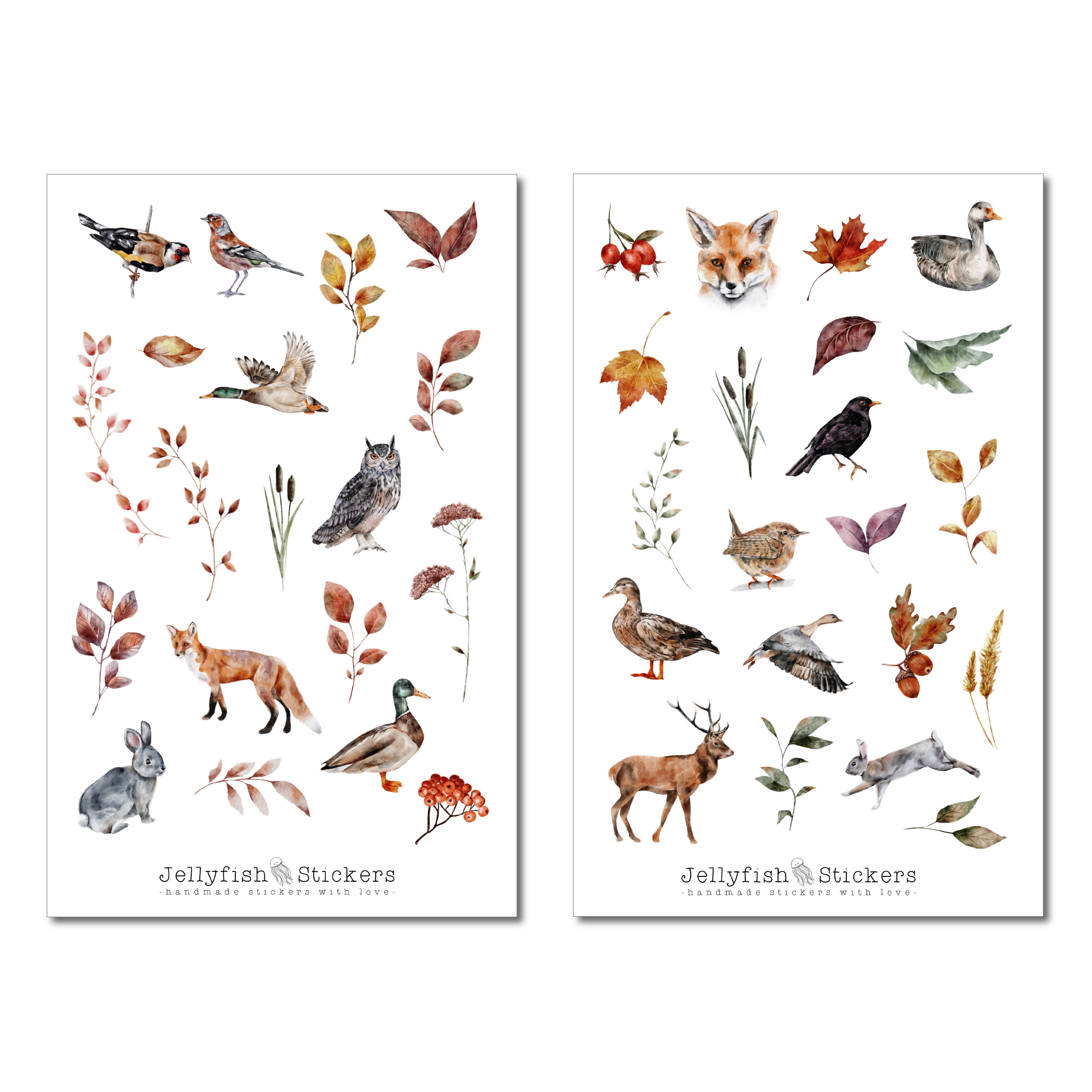 Herbst Waldtiere Sticker Set