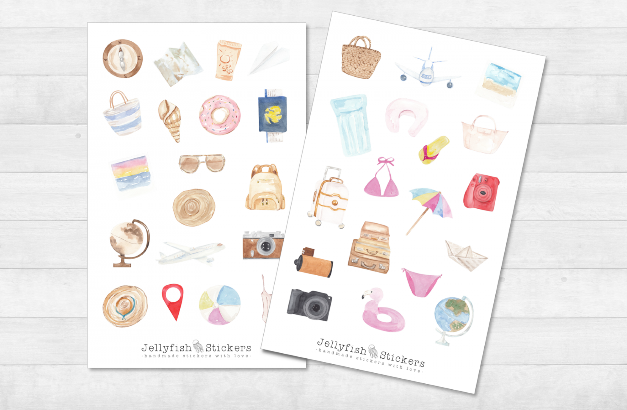 Sommer Urlaub Sticker Set