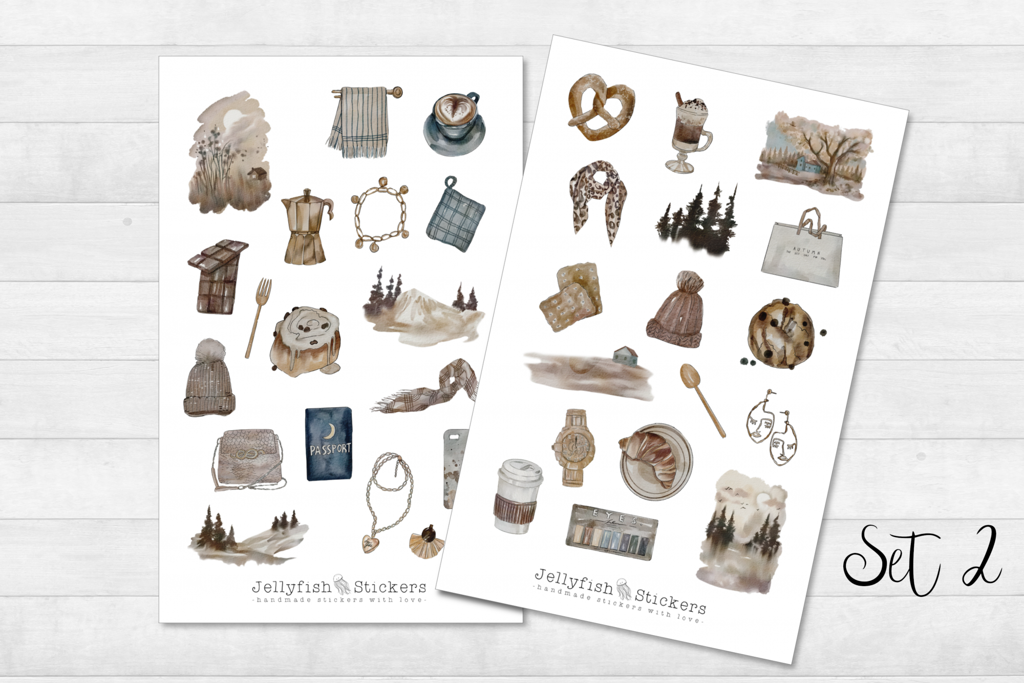 Herbst Mode Sticker Set