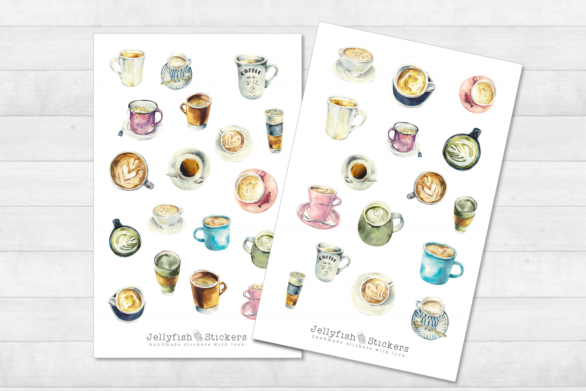 Kaffee Sticker Set