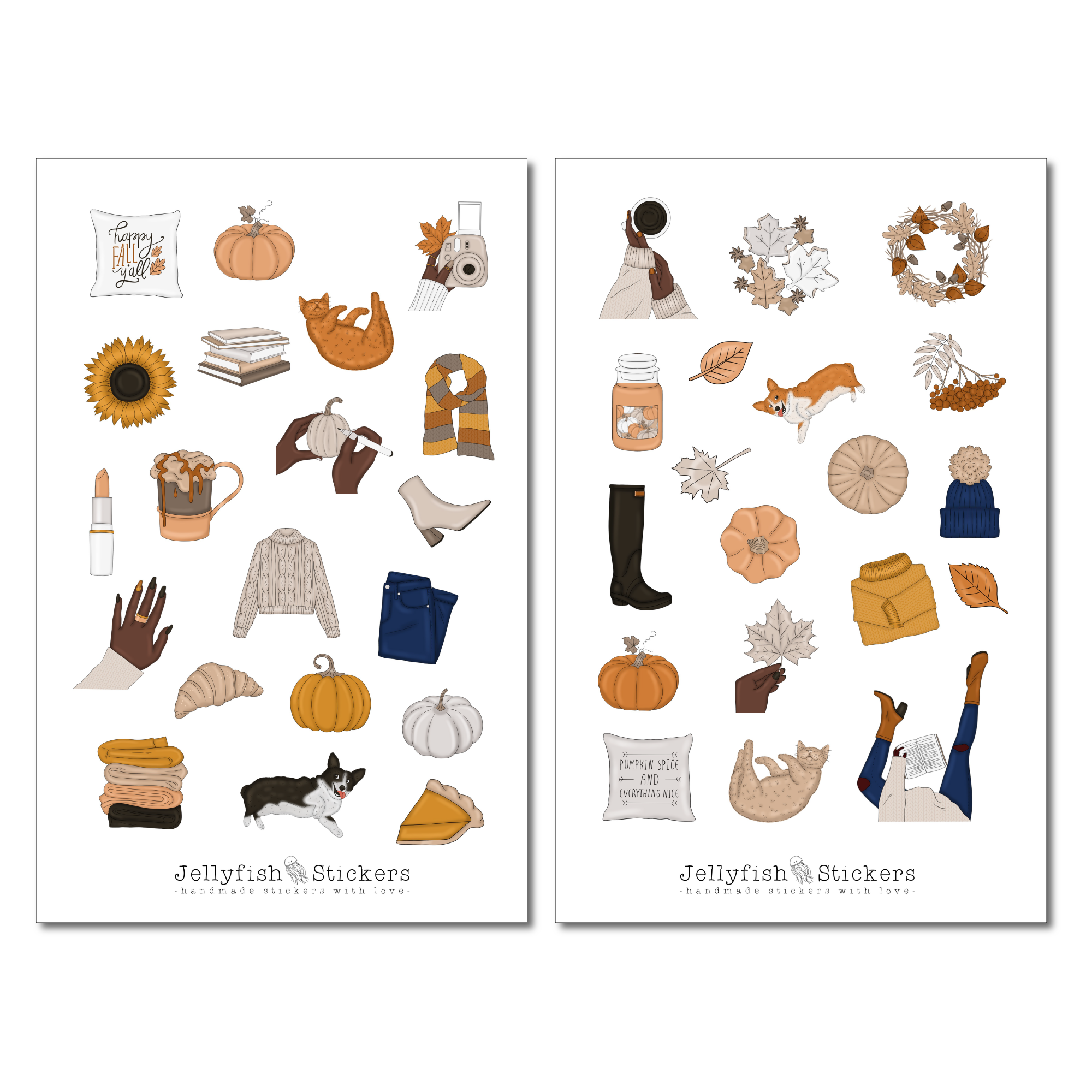 Girls Fall Sticker Set