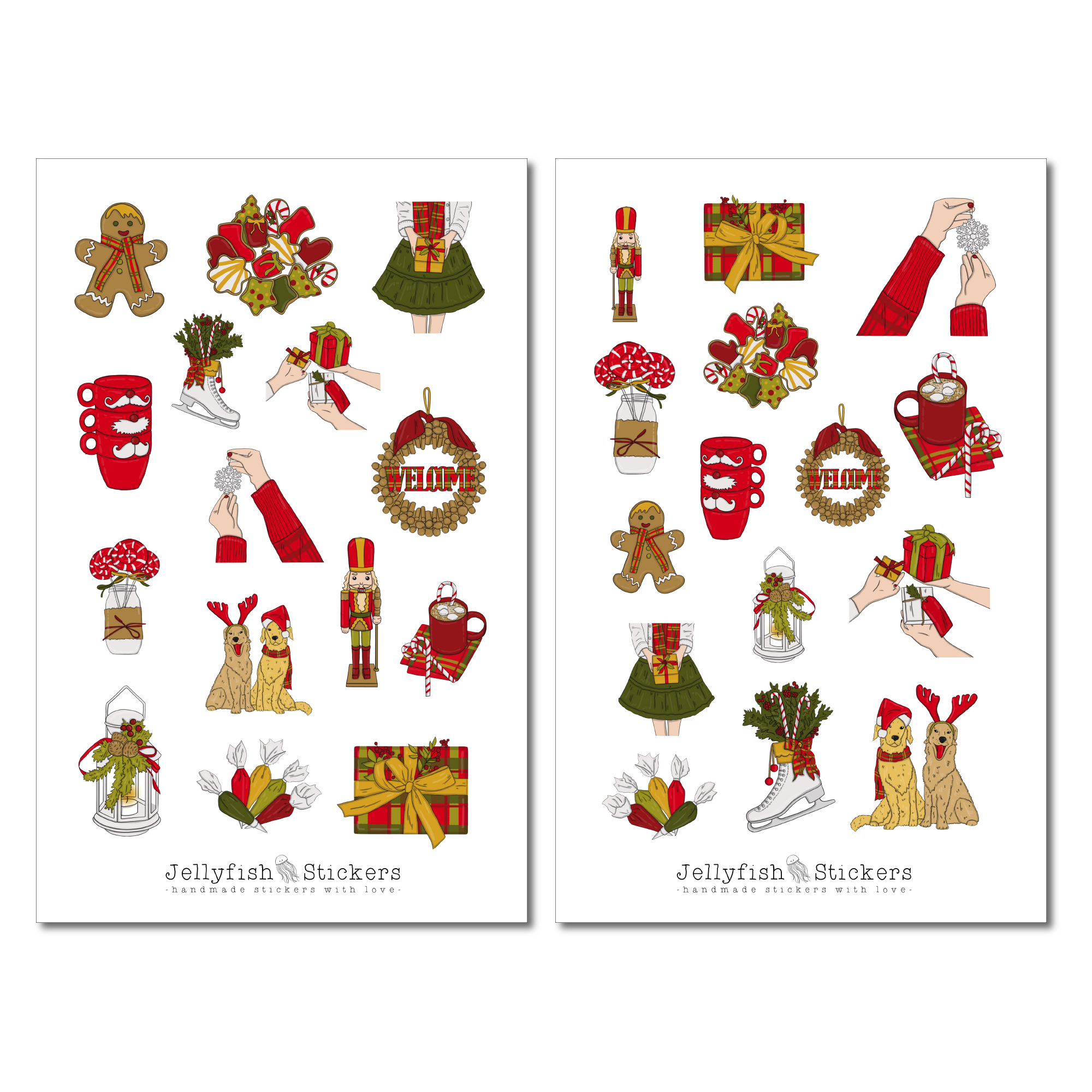 Mädchen Weihnachten Sticker Set