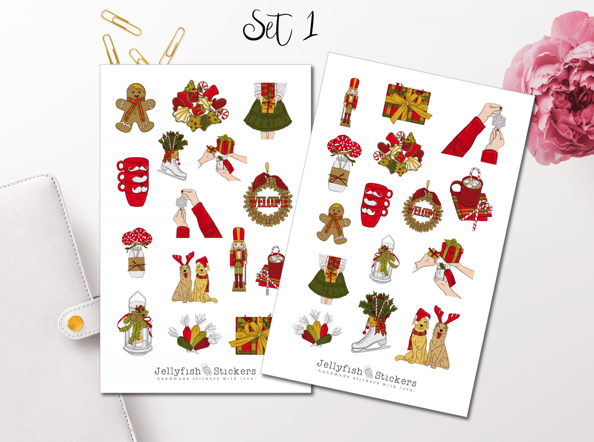 Mädchen Weihnachten Sticker Set