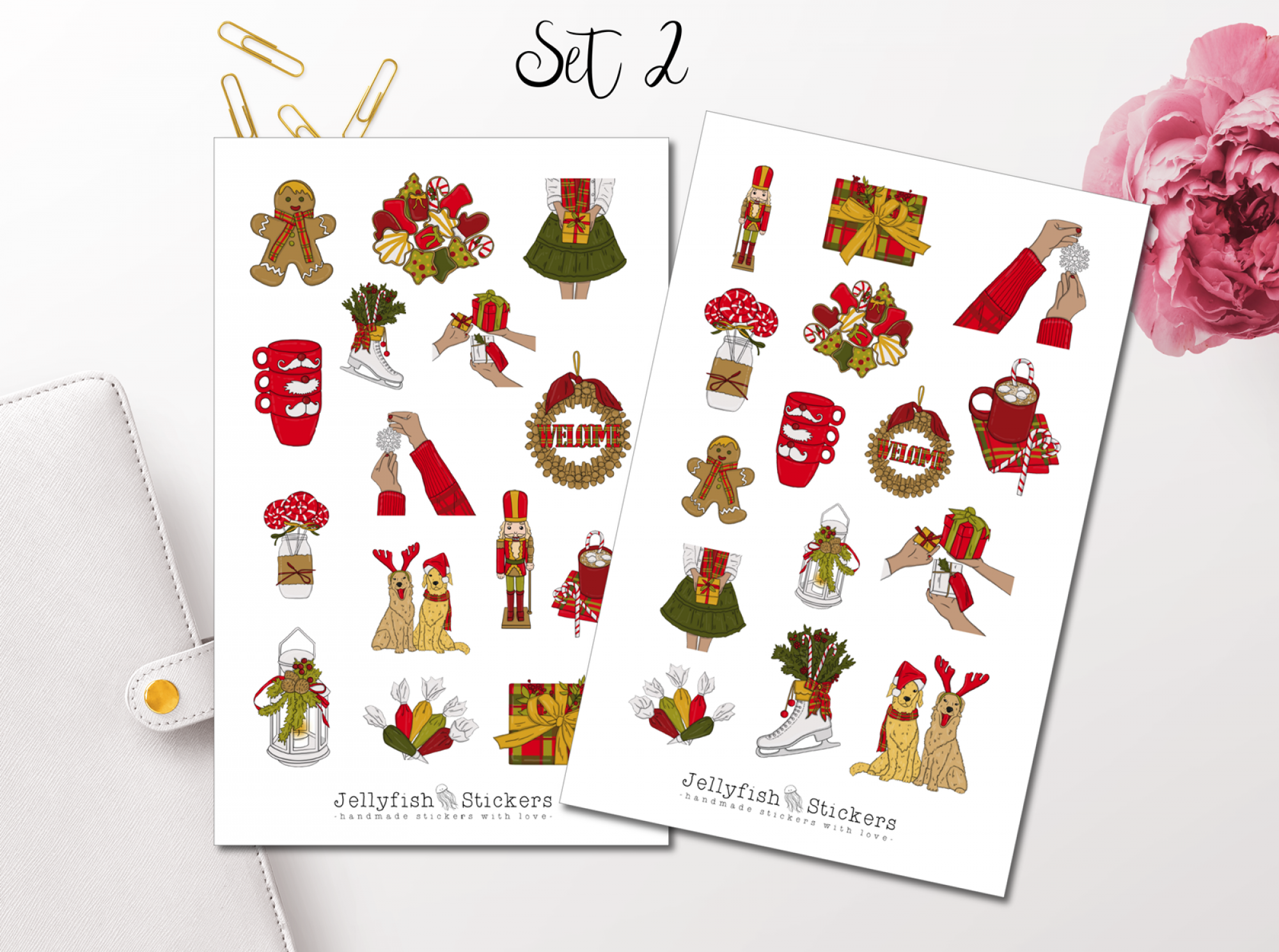 Mädchen Weihnachten Sticker Set