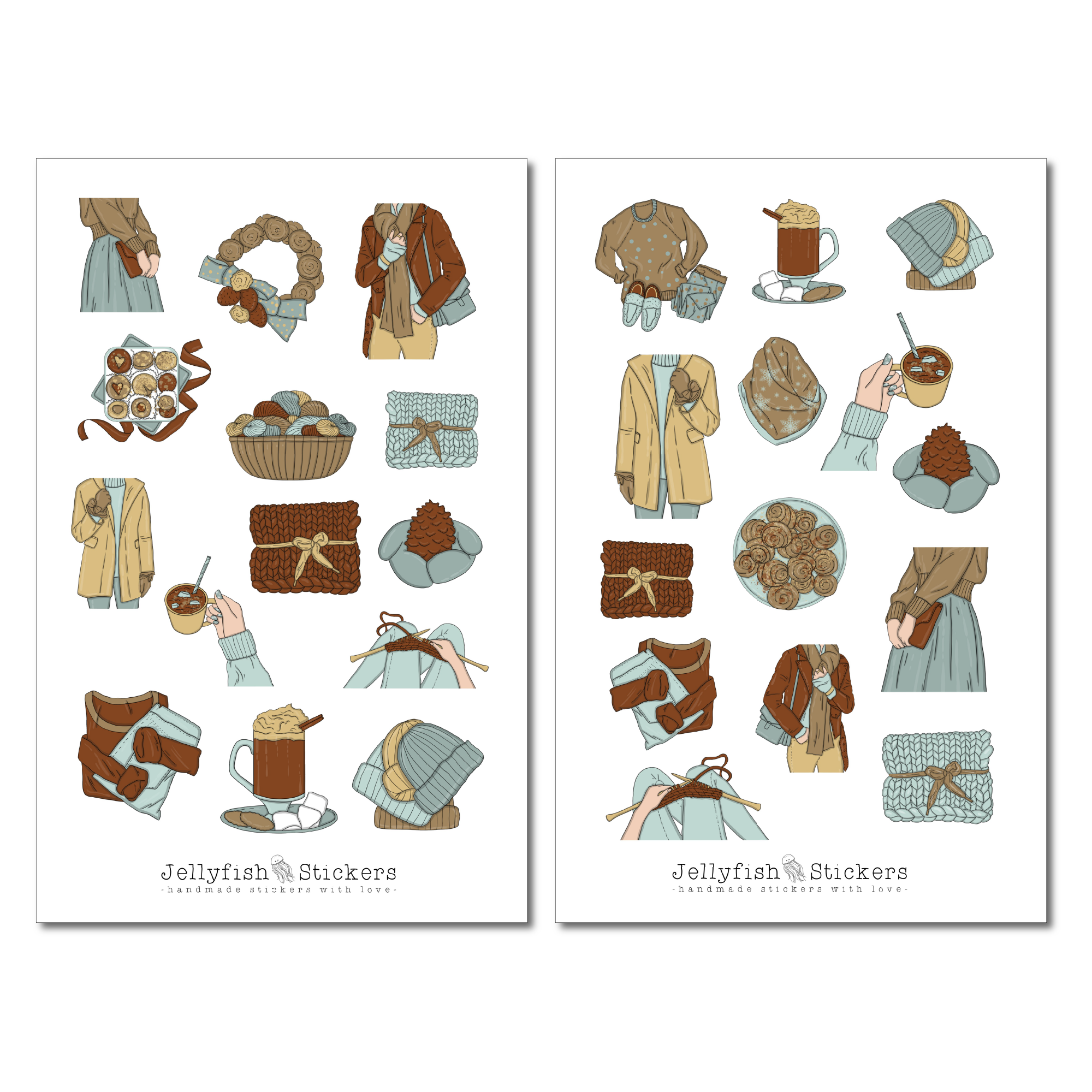 Mädchen Herbst Sticker Set