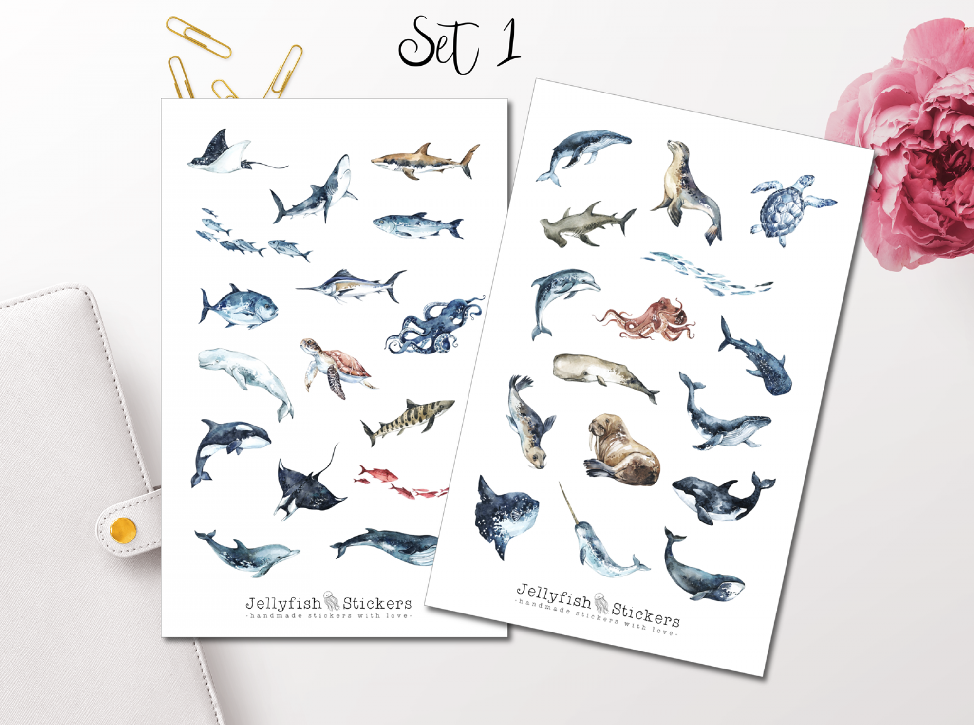 Sea Creatures Sticker Set