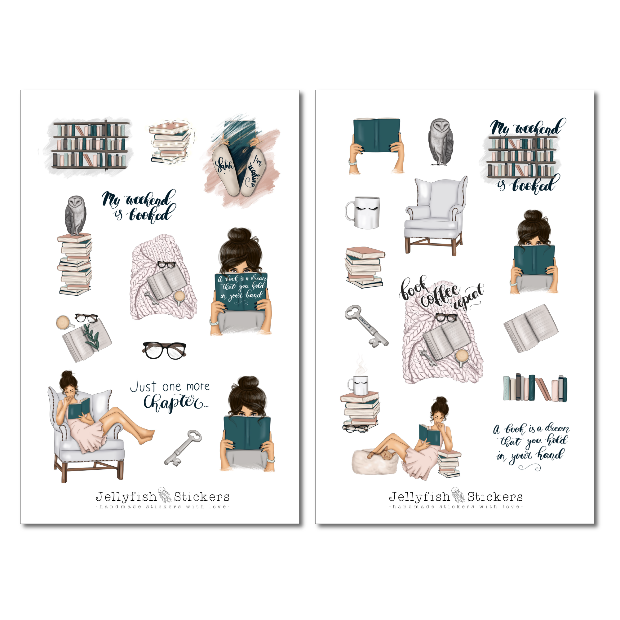 Girls Books Sticker Set