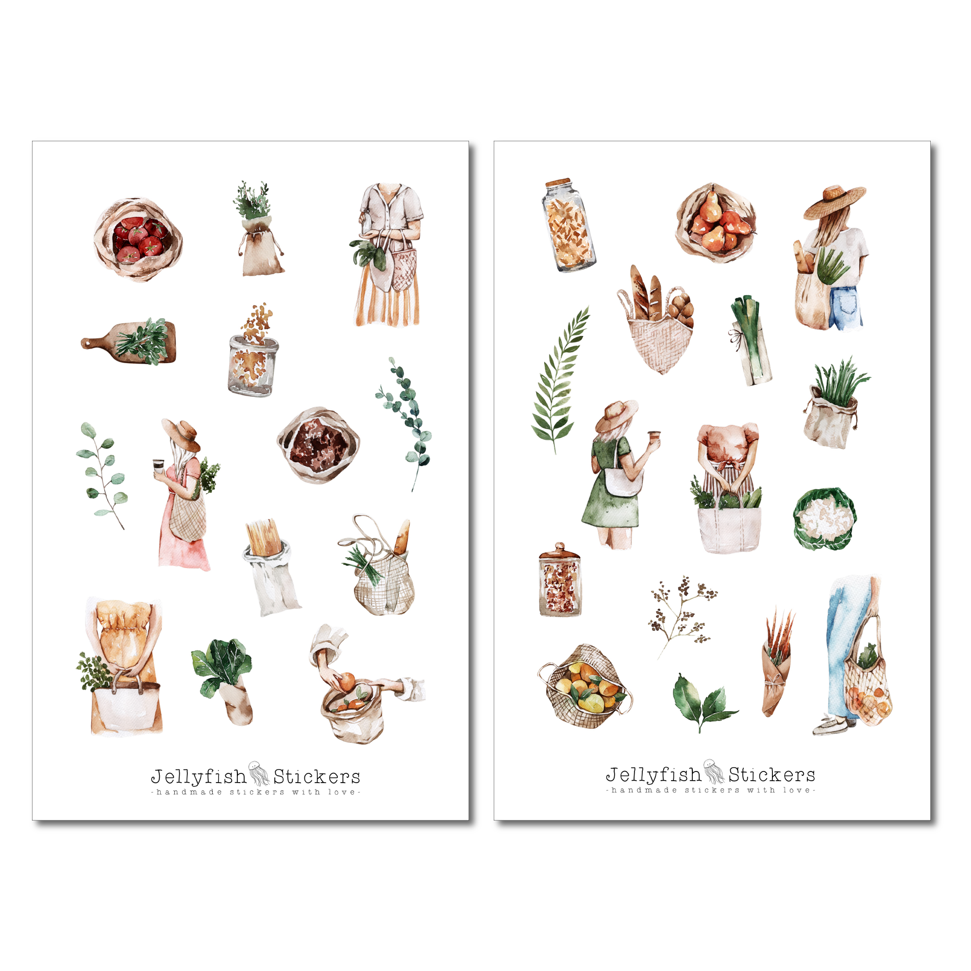 Markt Kochen Sticker Set