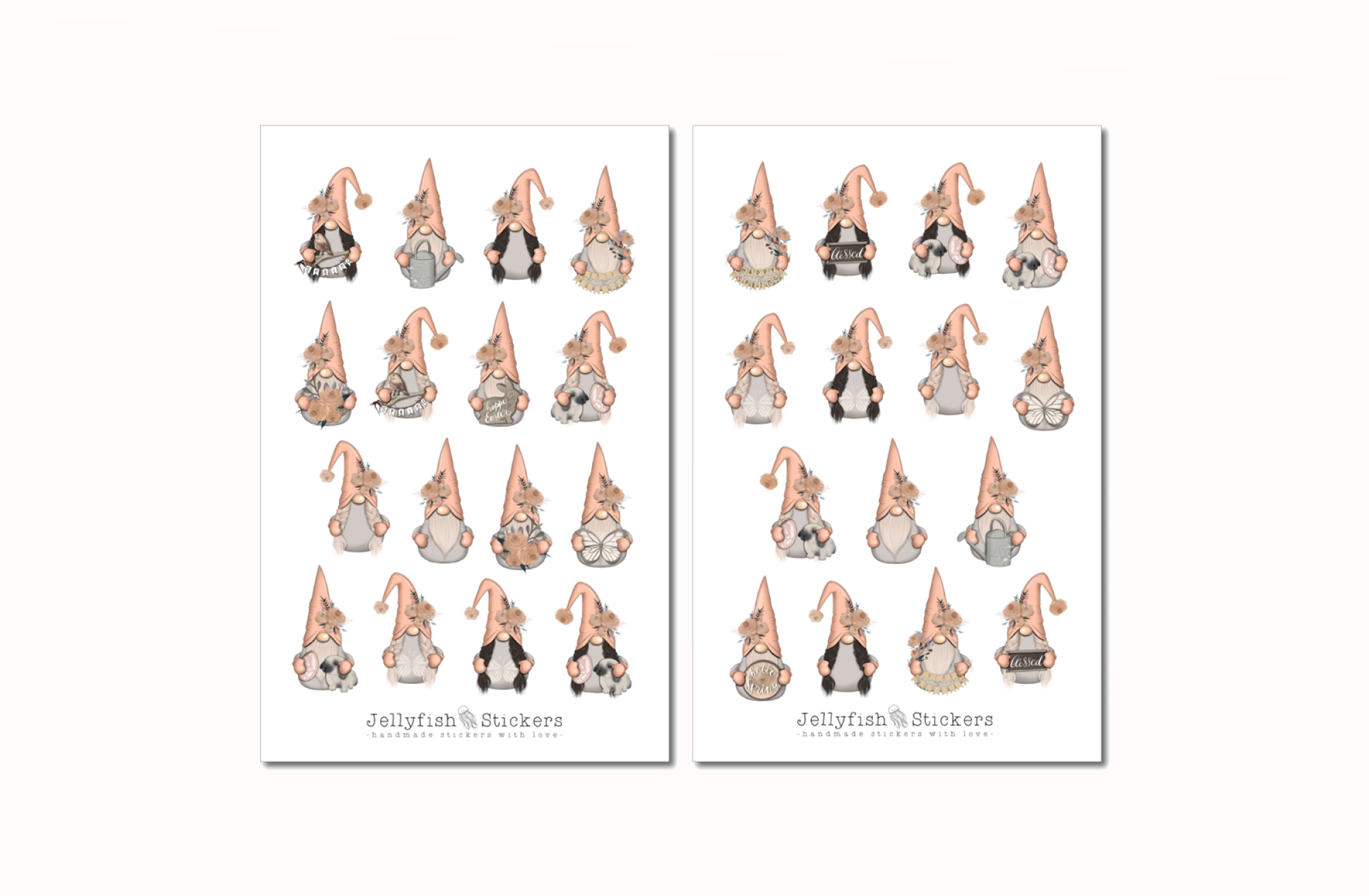 Gnome Frühling Sticker Set