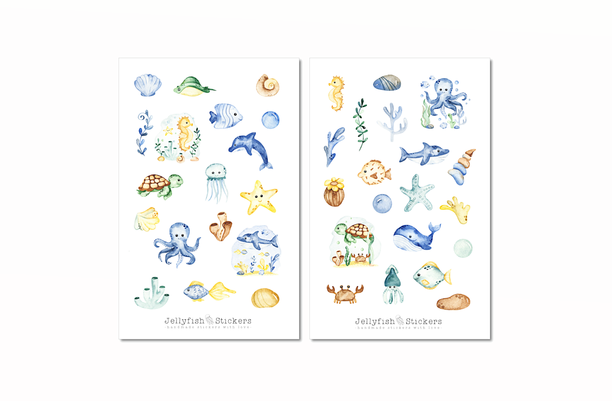 Niedliche Meerestiere Sticker Set