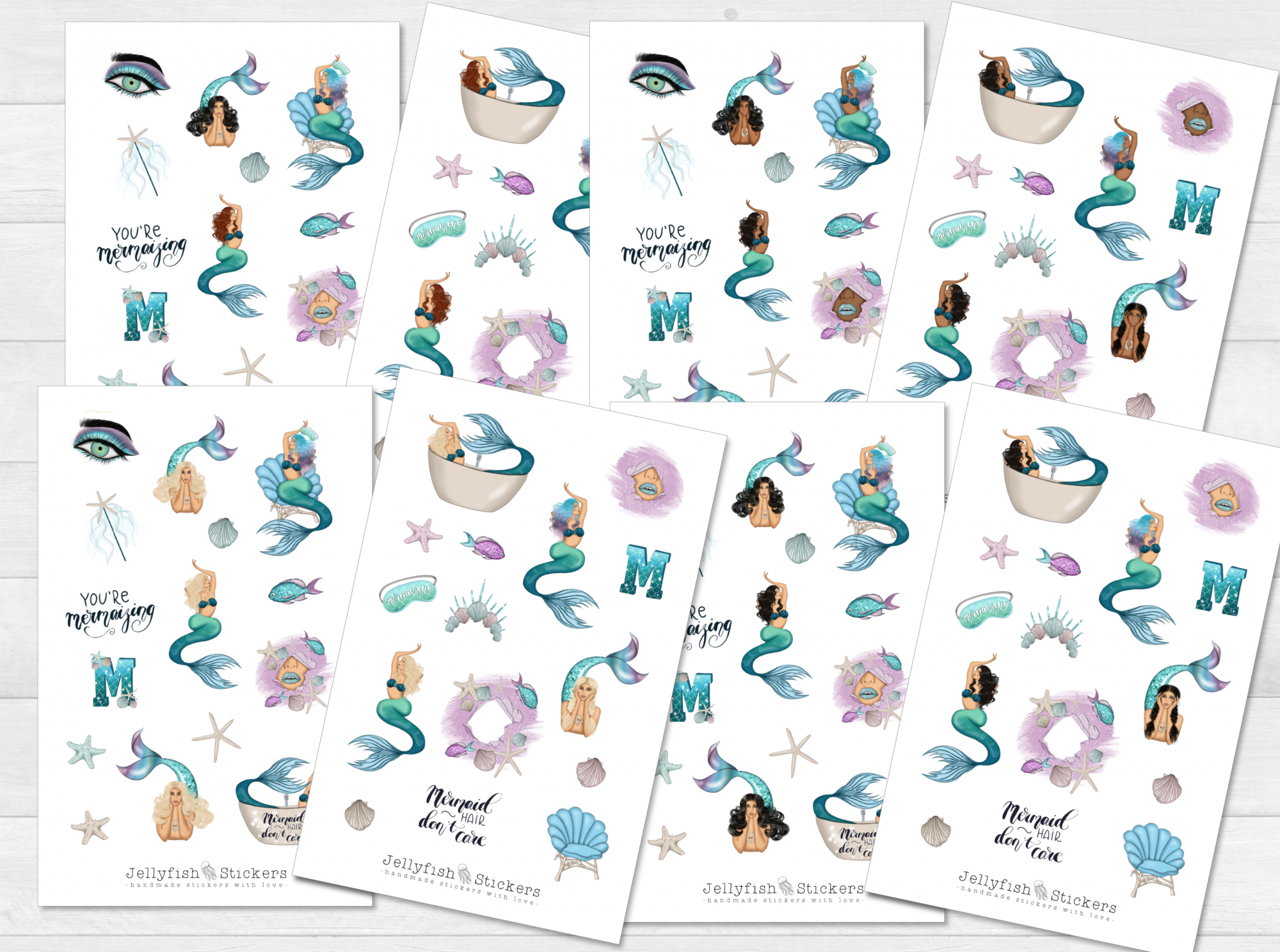 Girls Mermaid Sticker Set