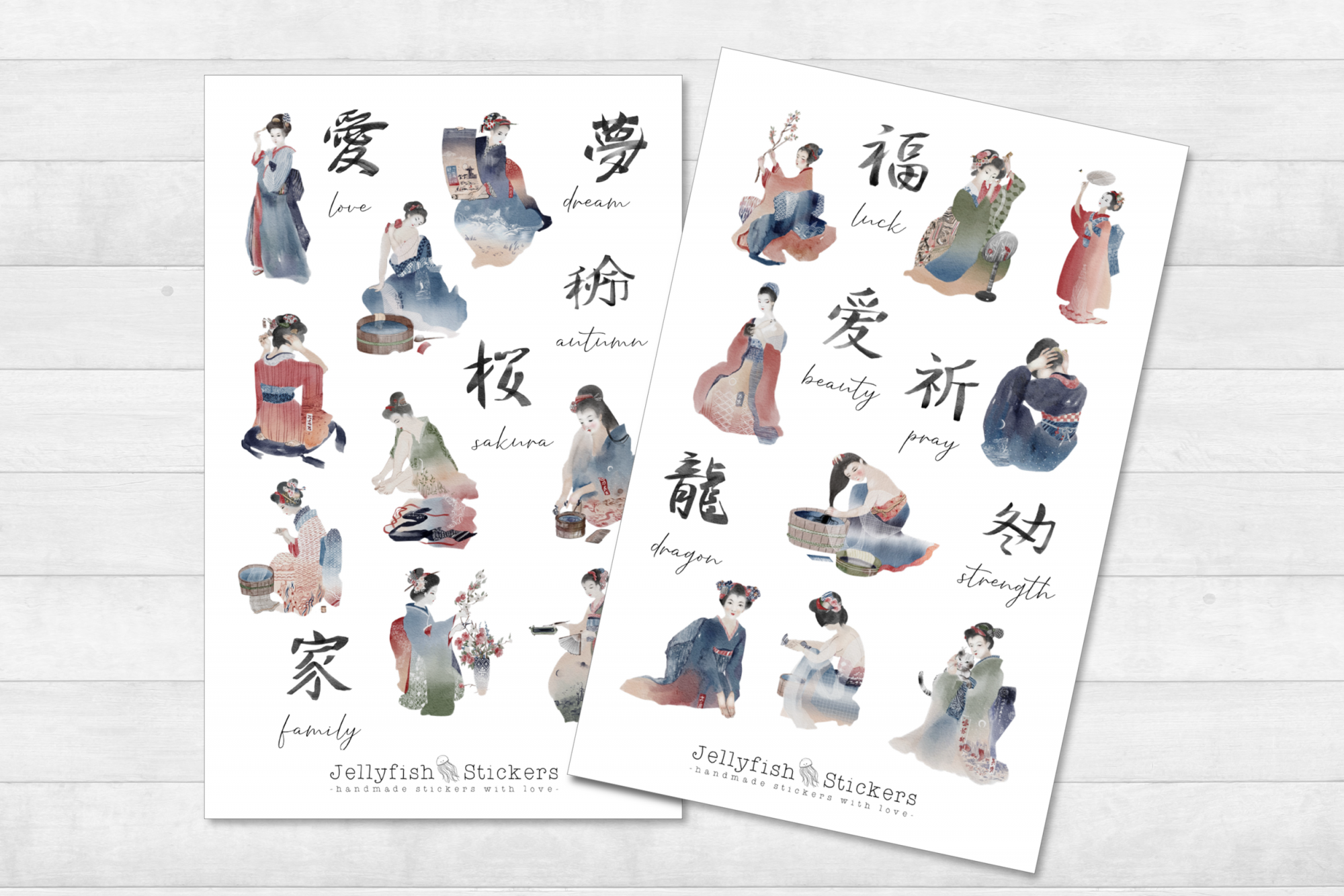 Japanese Women Sticker Set