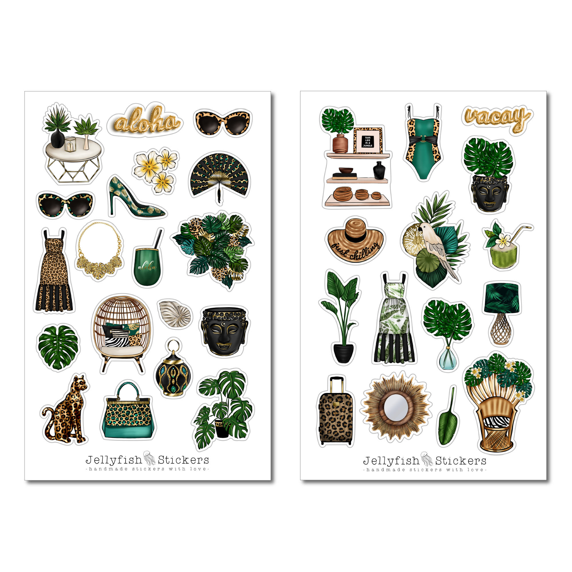 Mode Tropisch Sticker Set