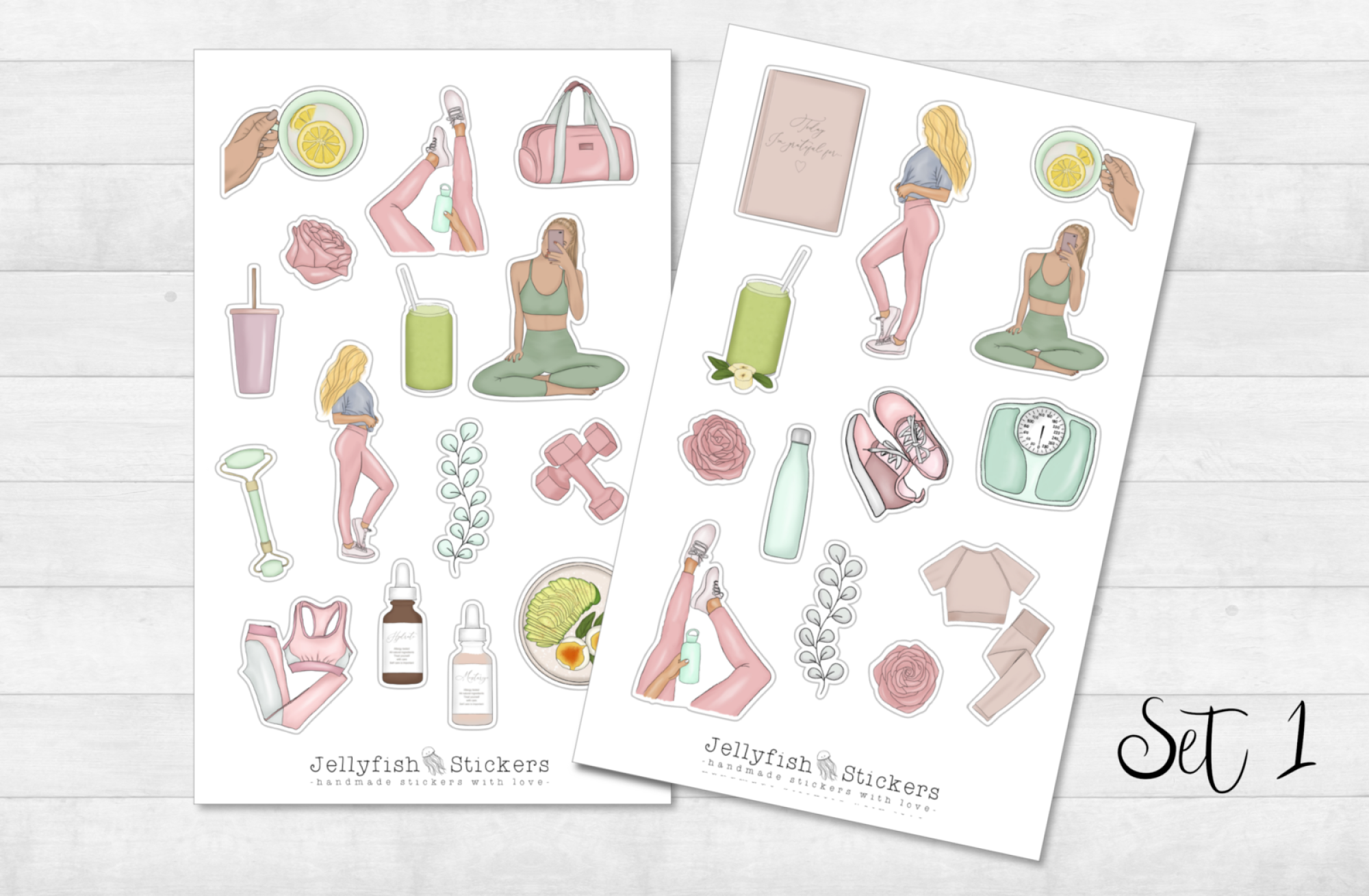 Mädchen Fitness Sticker Set