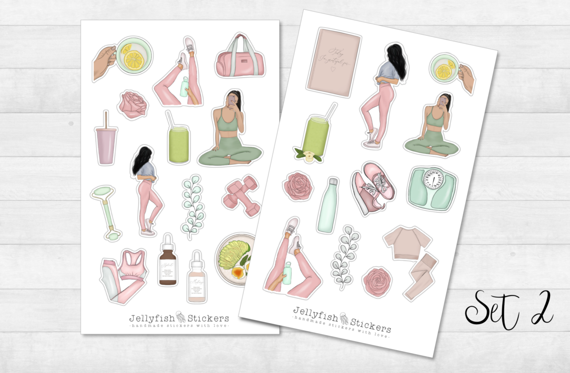Mädchen Fitness Sticker Set