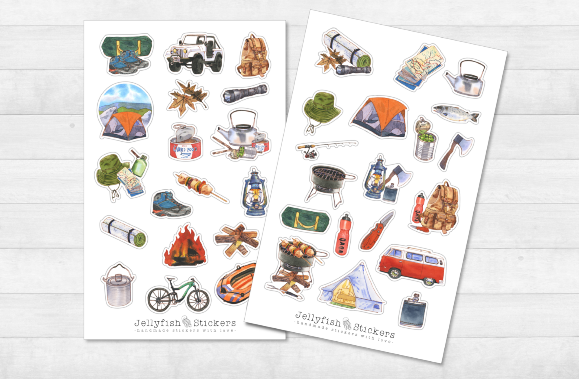 Camping Sticker Set