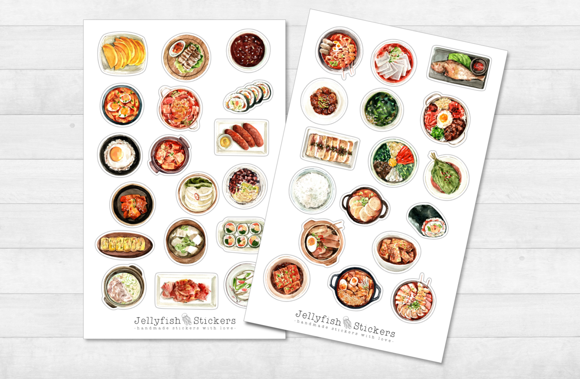 Asiatische Gerichte Sticker Set