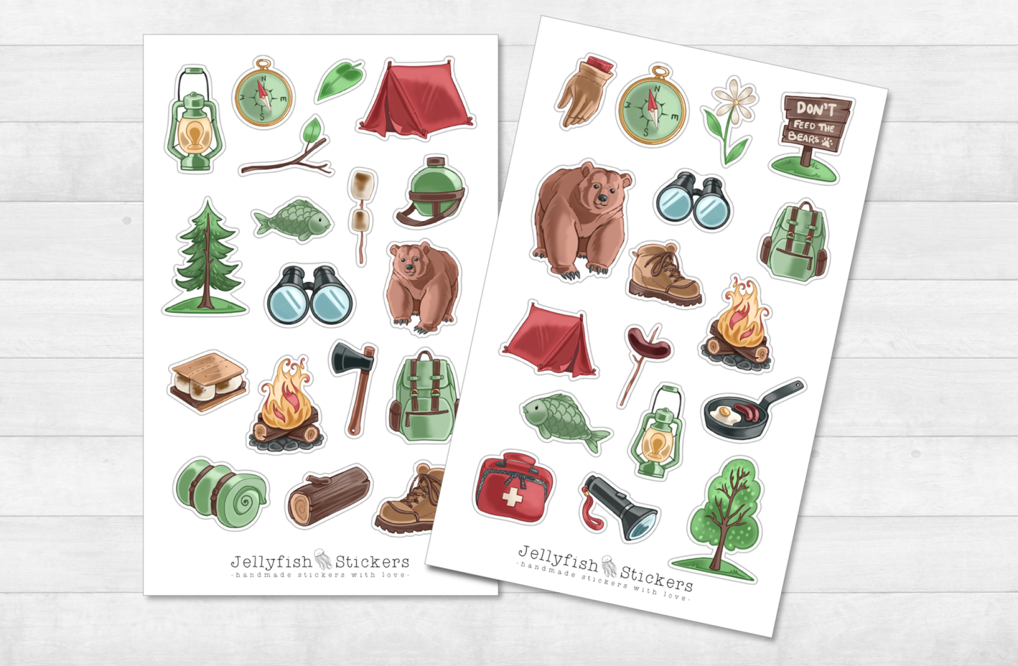 Camping Sticker Set