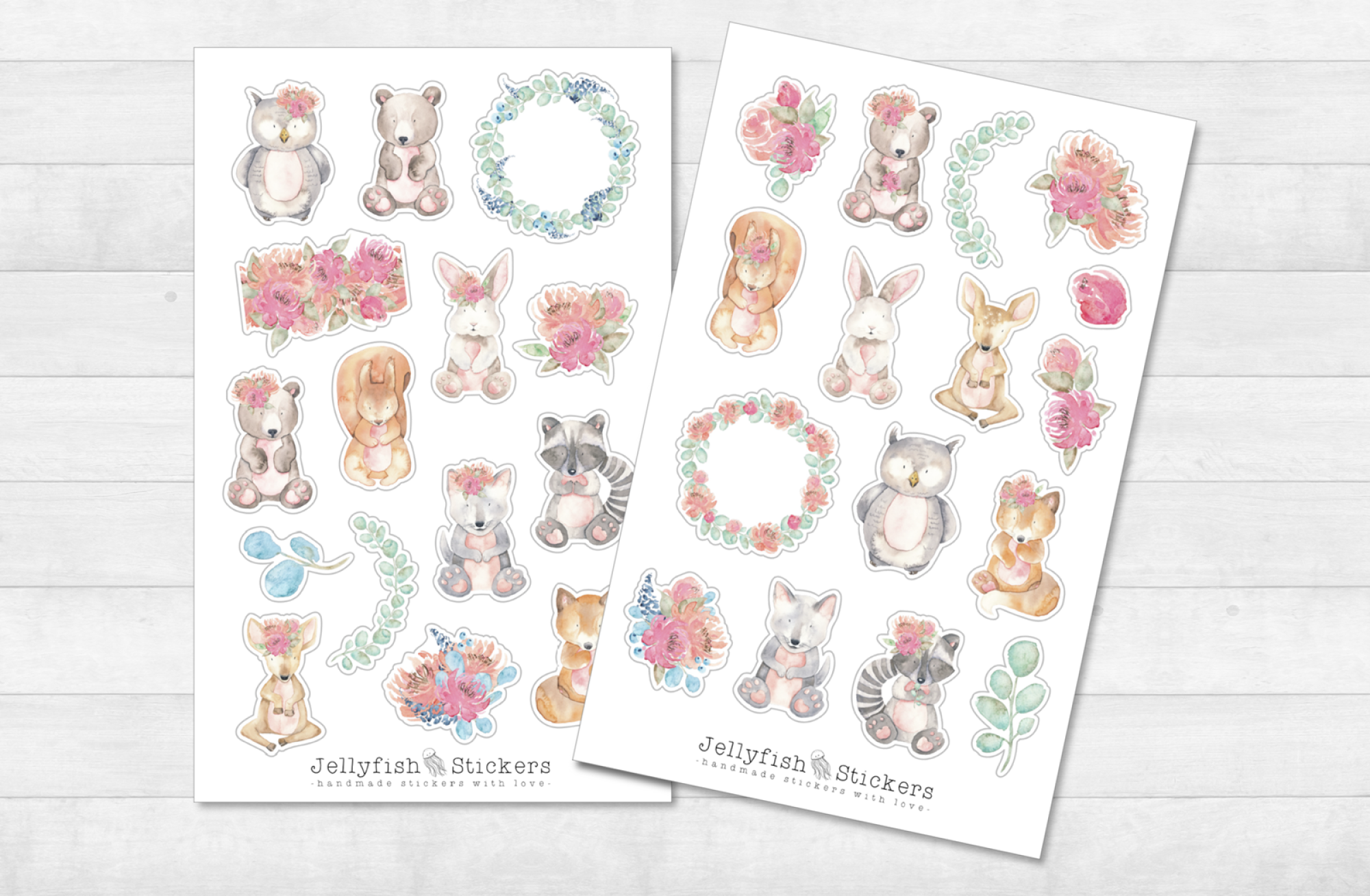 Niedliche Tiere Sticker Set