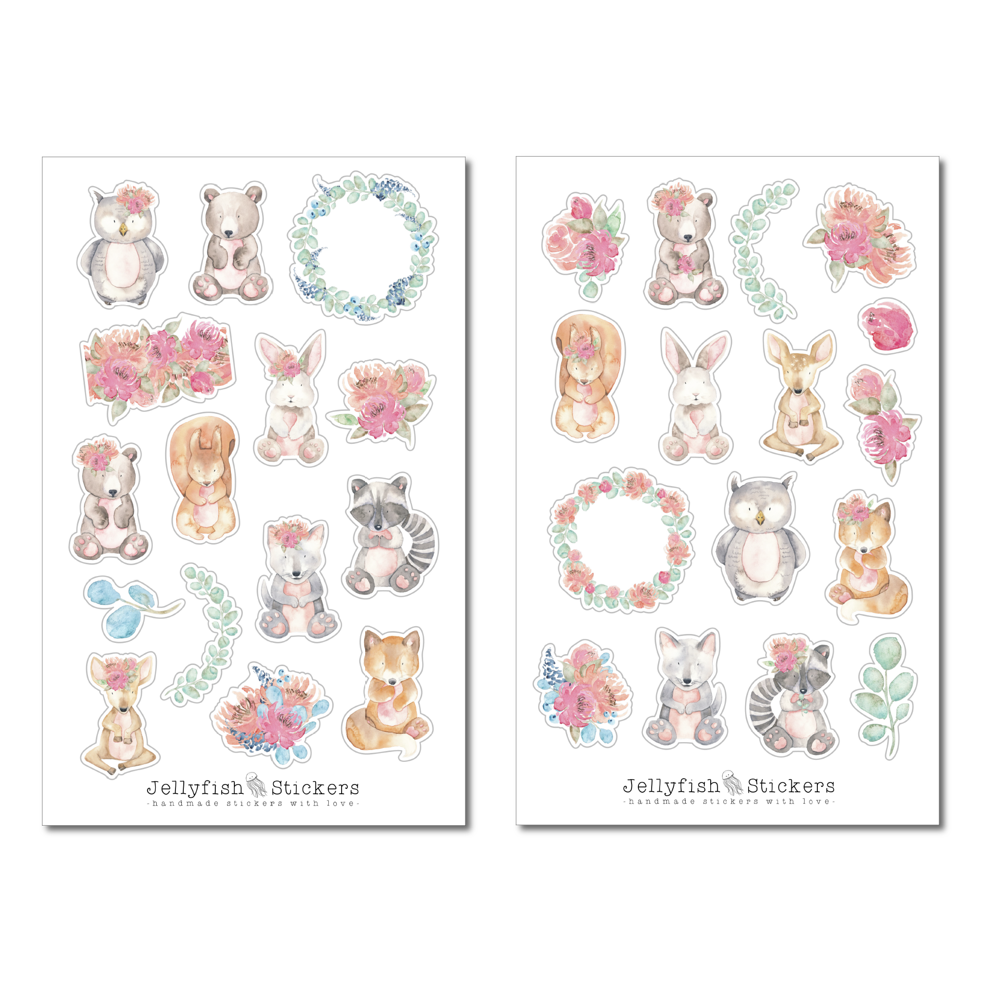 Niedliche Tiere Sticker Set