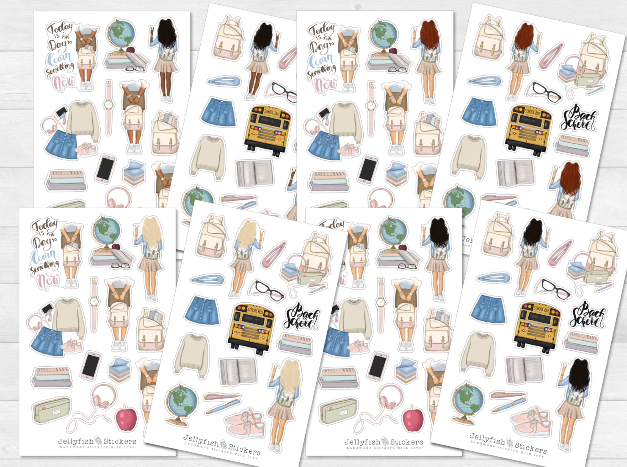 Girls School Sticker Set