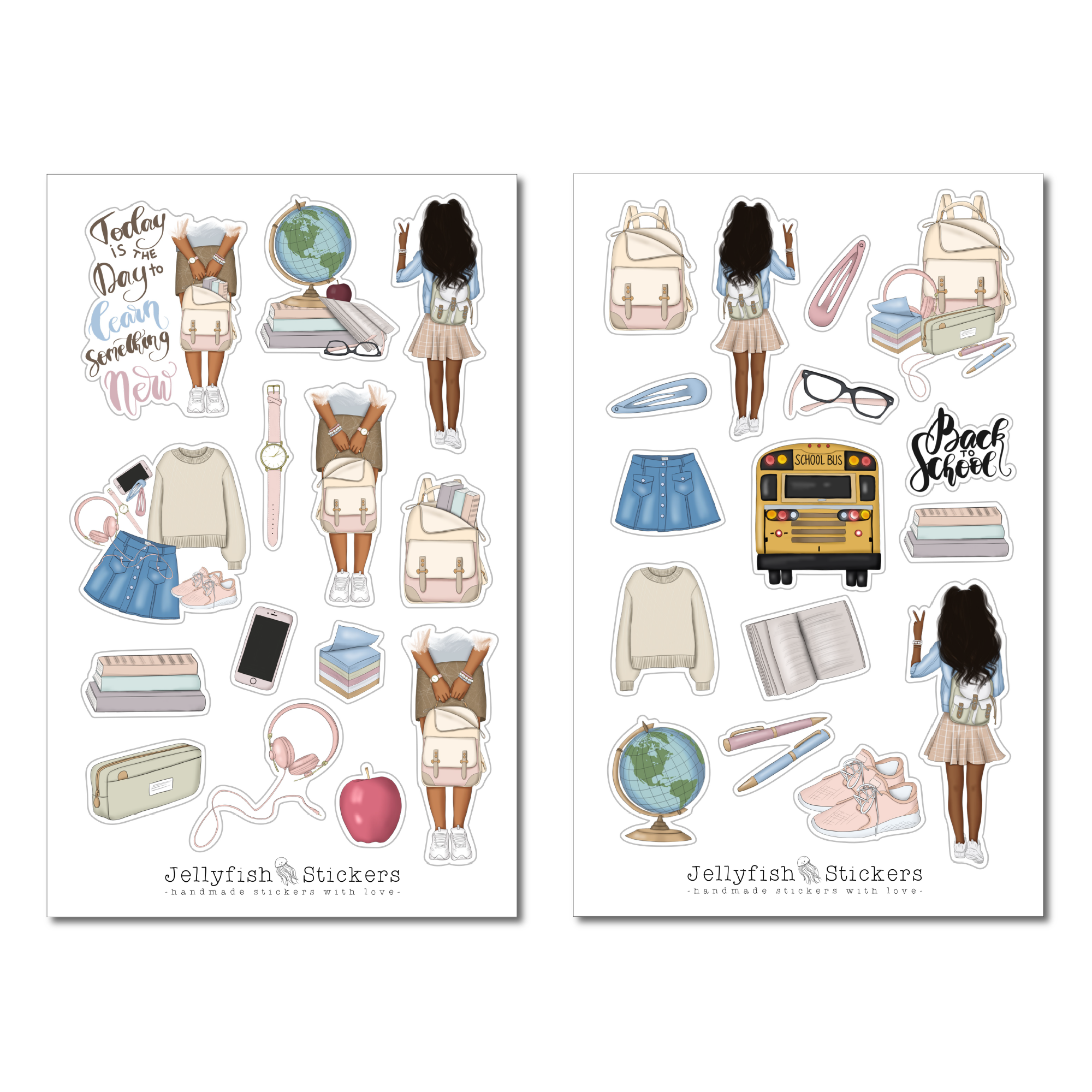 Mädchen Schule Sticker Set