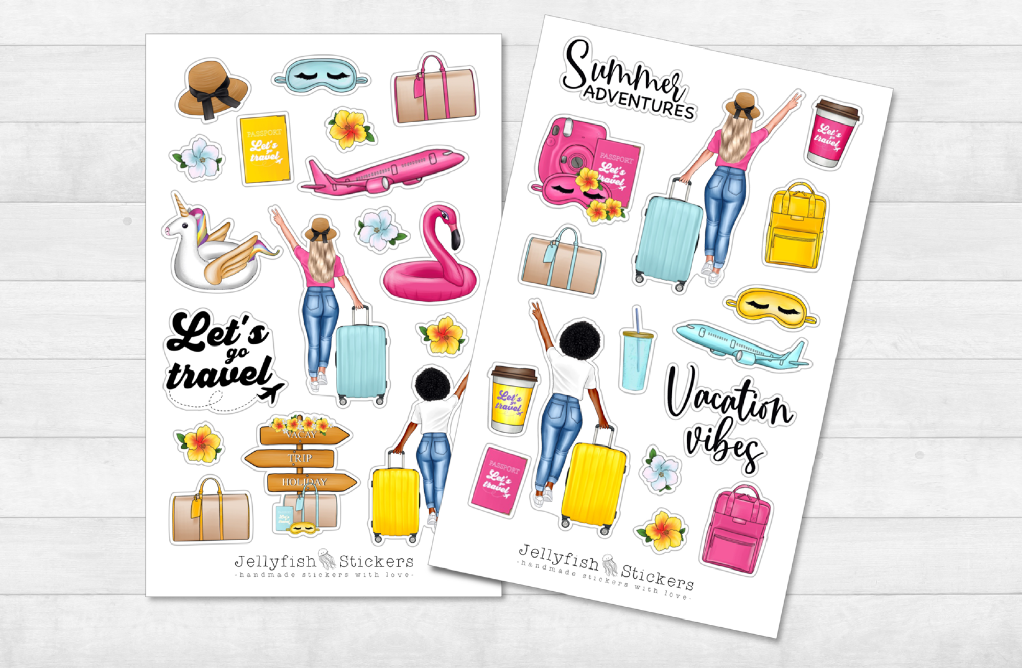 Girls Vacation Sticker Set