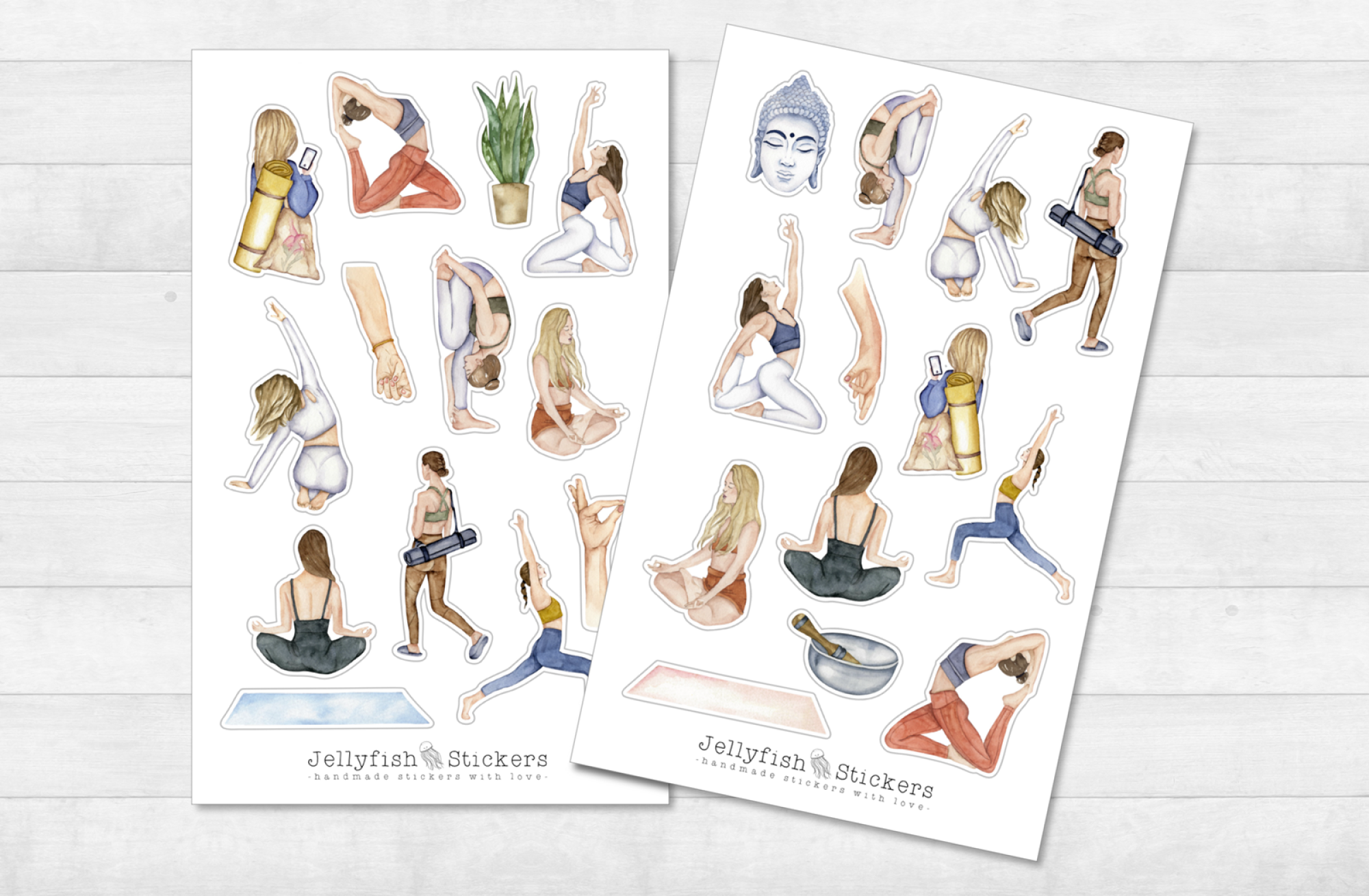 Mädchen Yoga Sticker Set