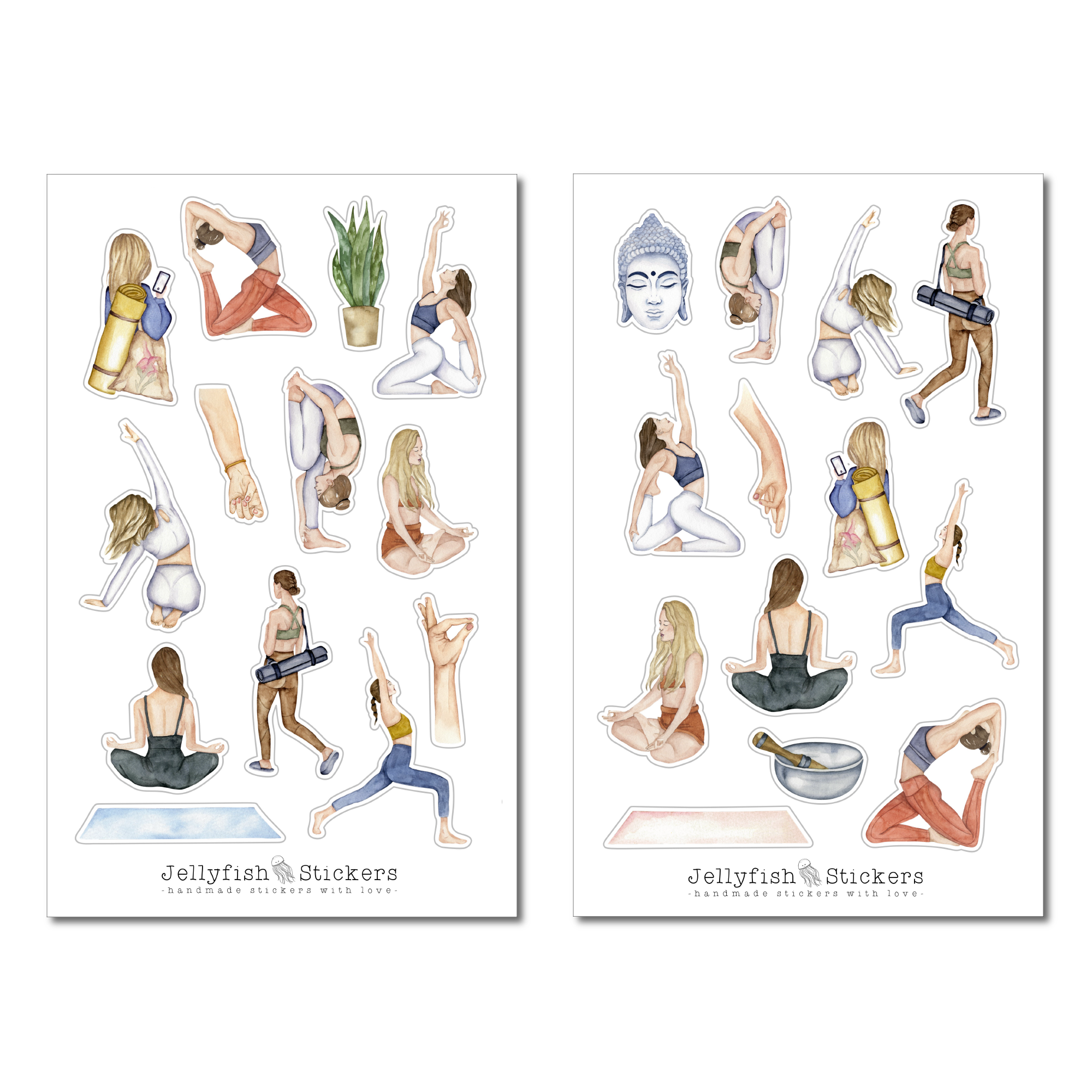 Mädchen Yoga Sticker Set