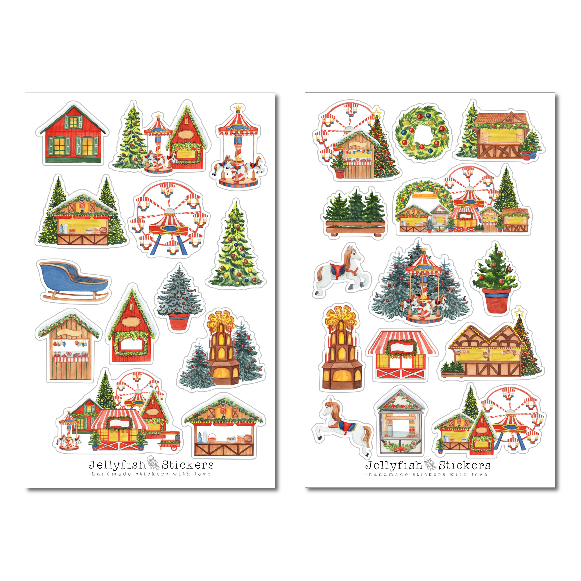 Weihnachtsmarkt Sticker Set