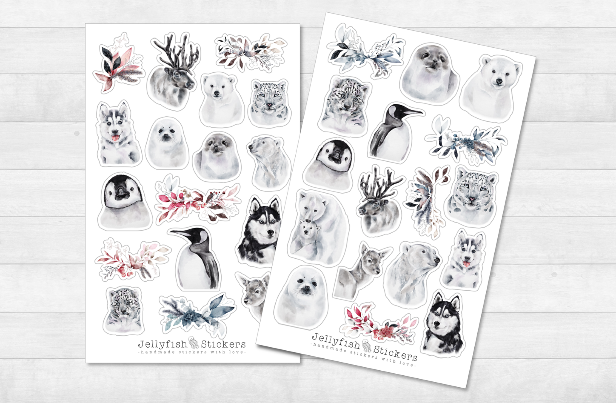 Winter Tiere Sticker Set