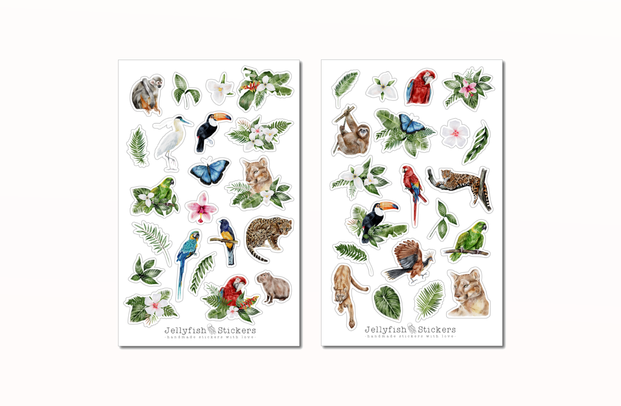 Tropische Tiere Sticker Set
