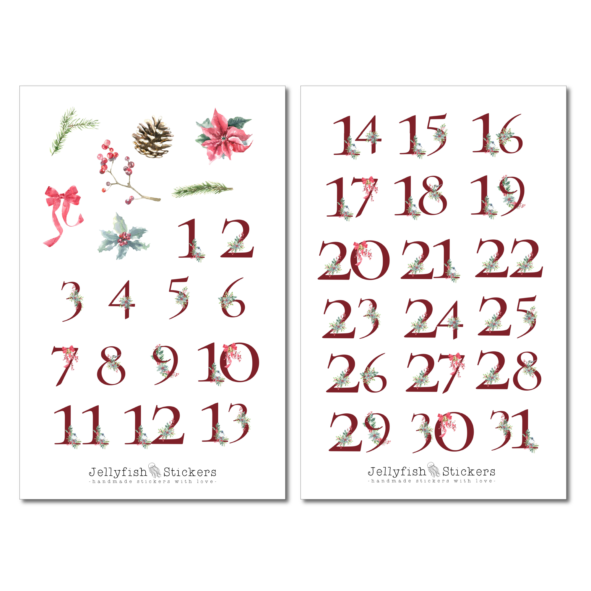 Advent Calendar Sticker Set