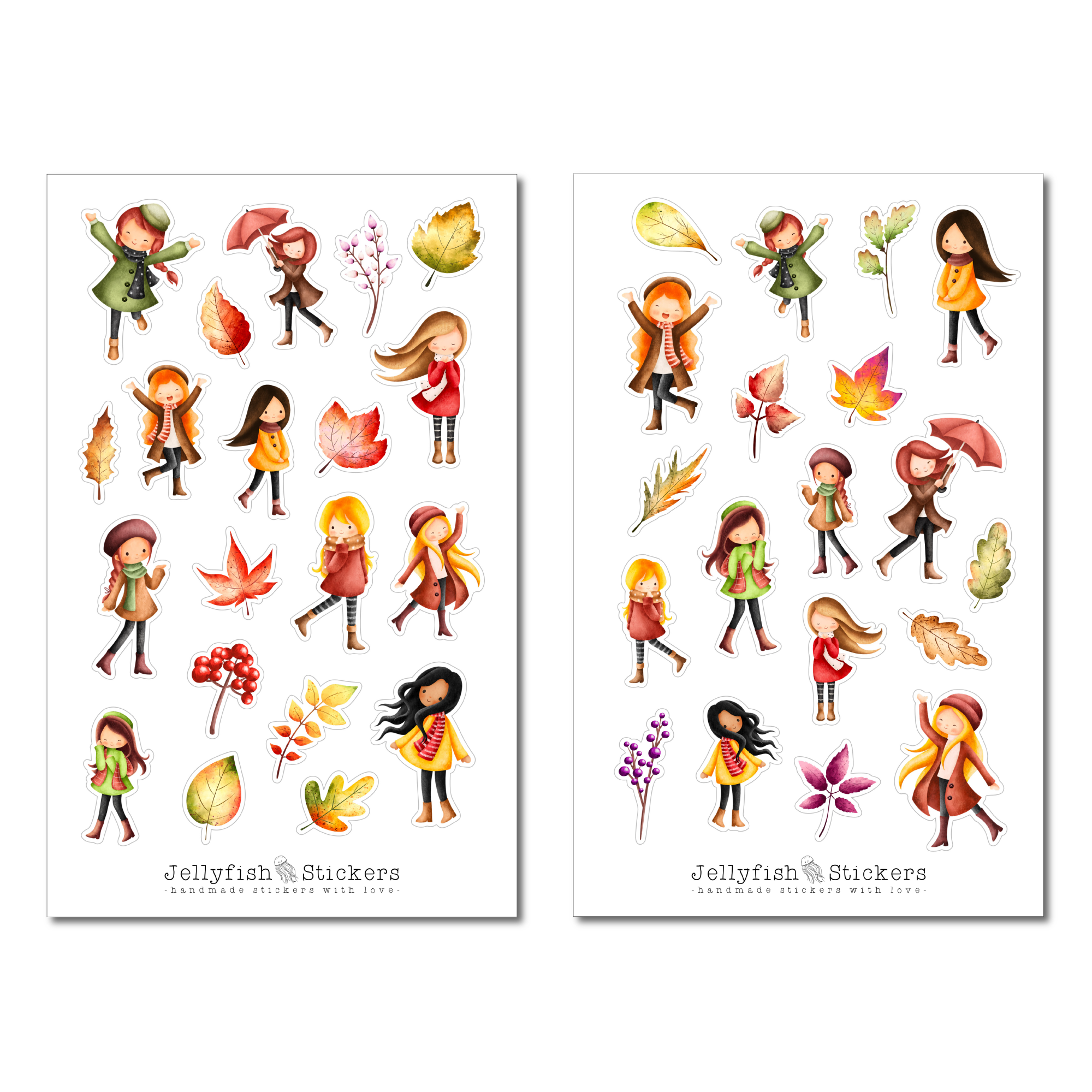 Girls Autumn Sticker Set