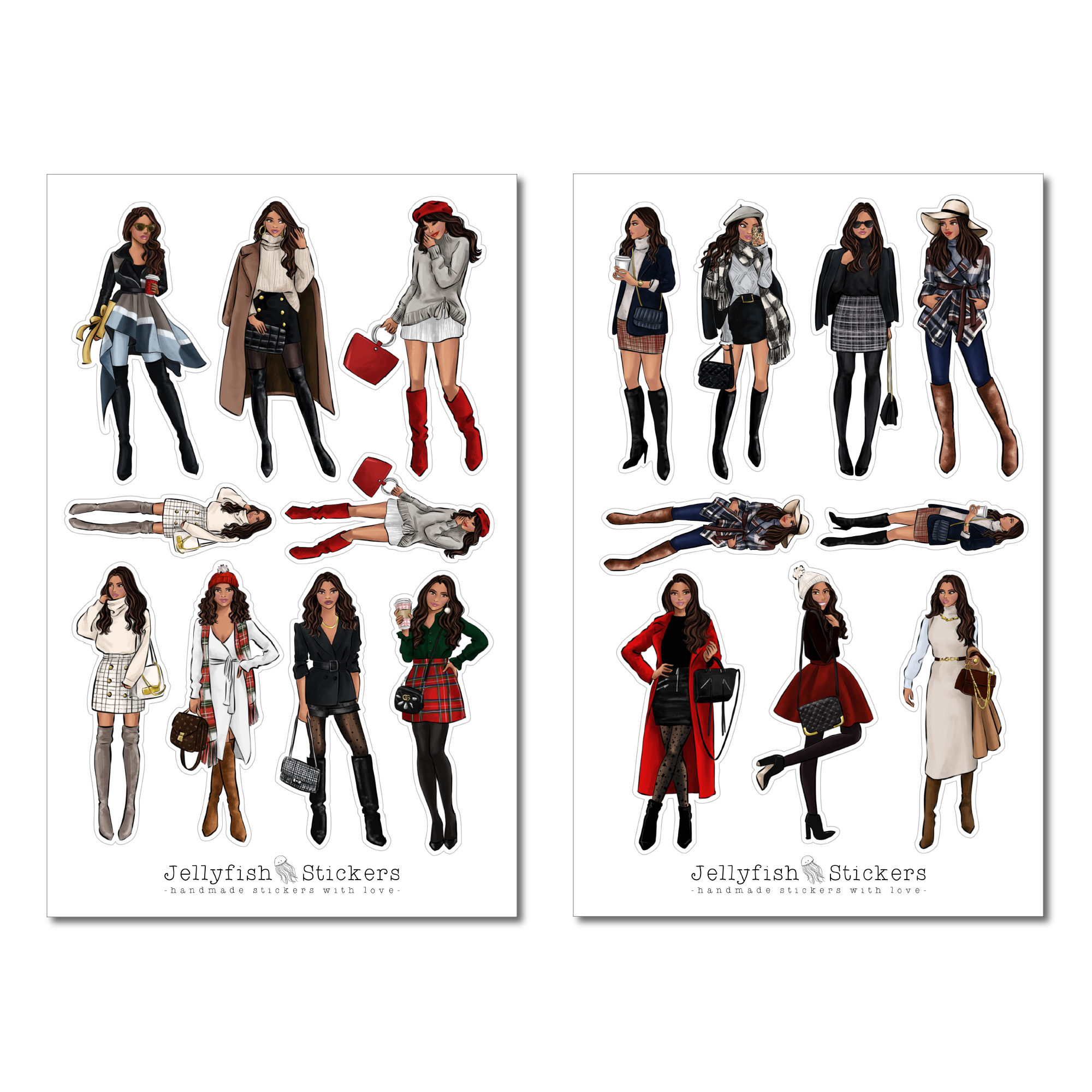 Mädchen Mode Sticker Set