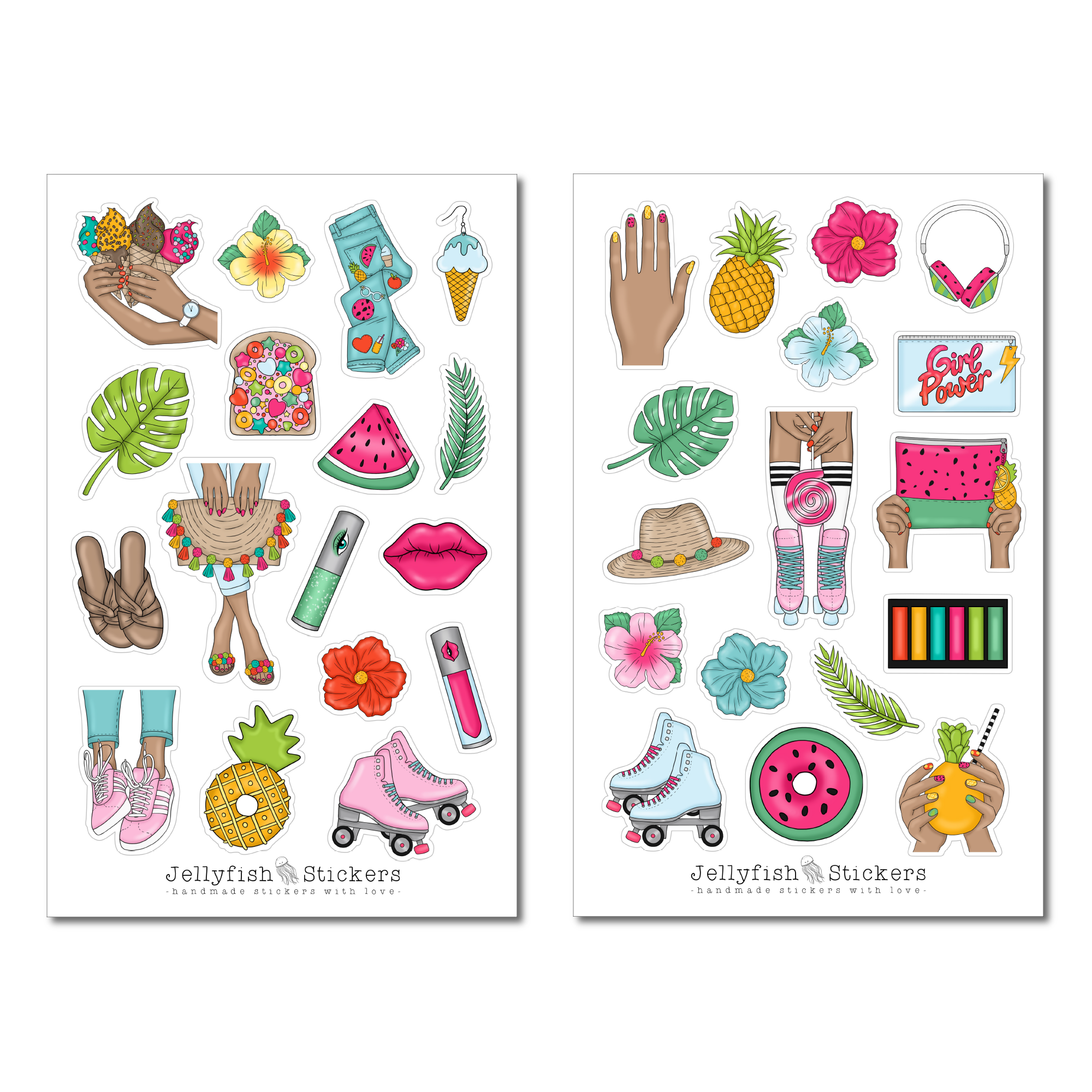 Mädchen Sommer Sticker Set