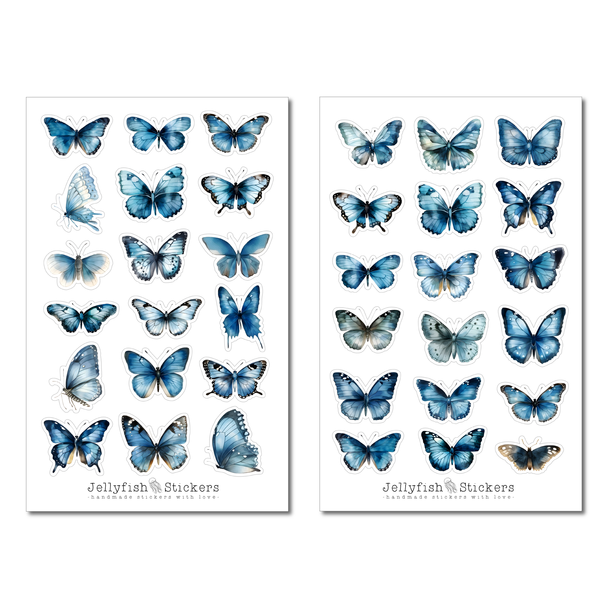 Blue Butterflies Sticker Set