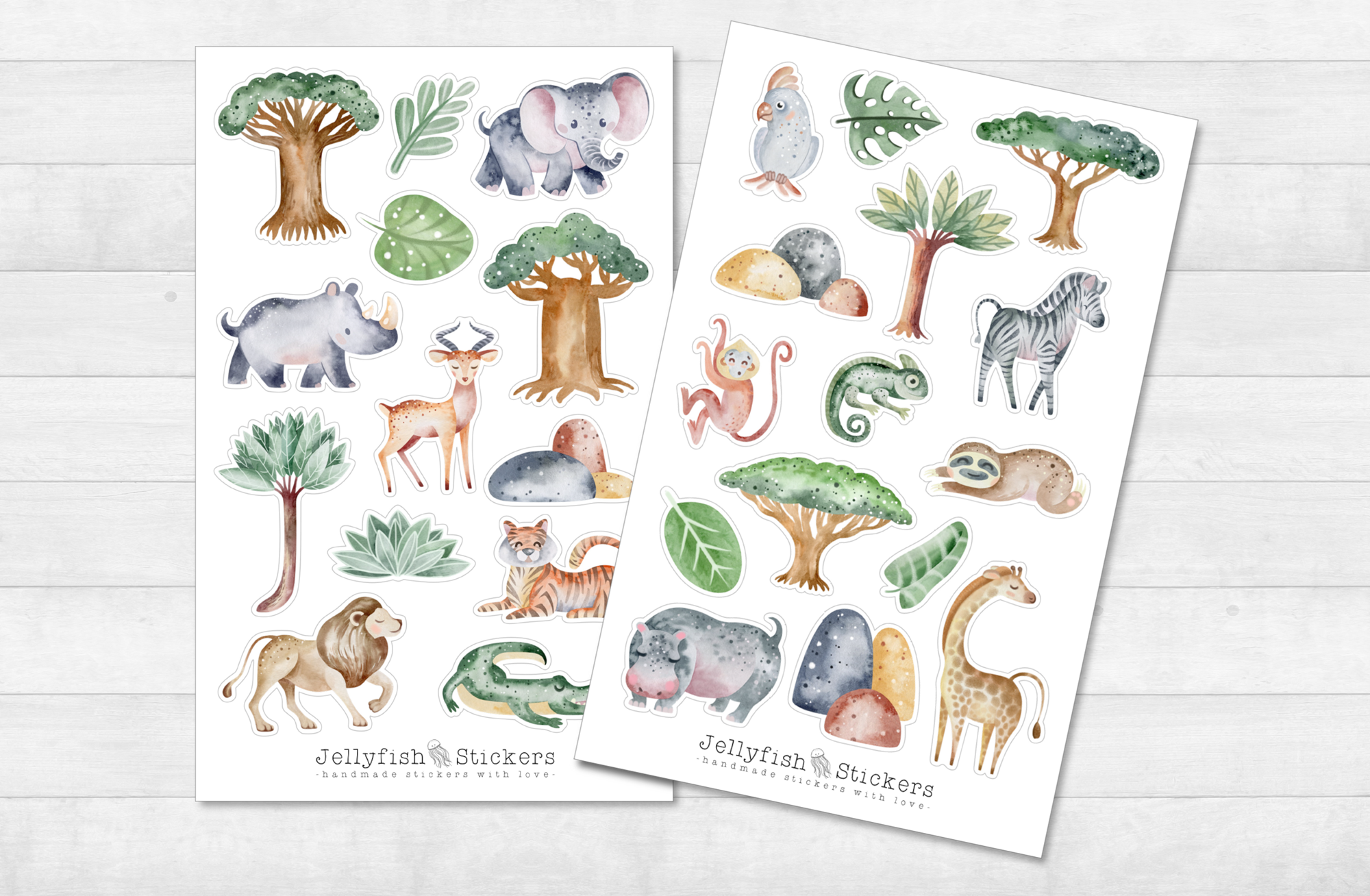 Jungle Animals Sticker Set