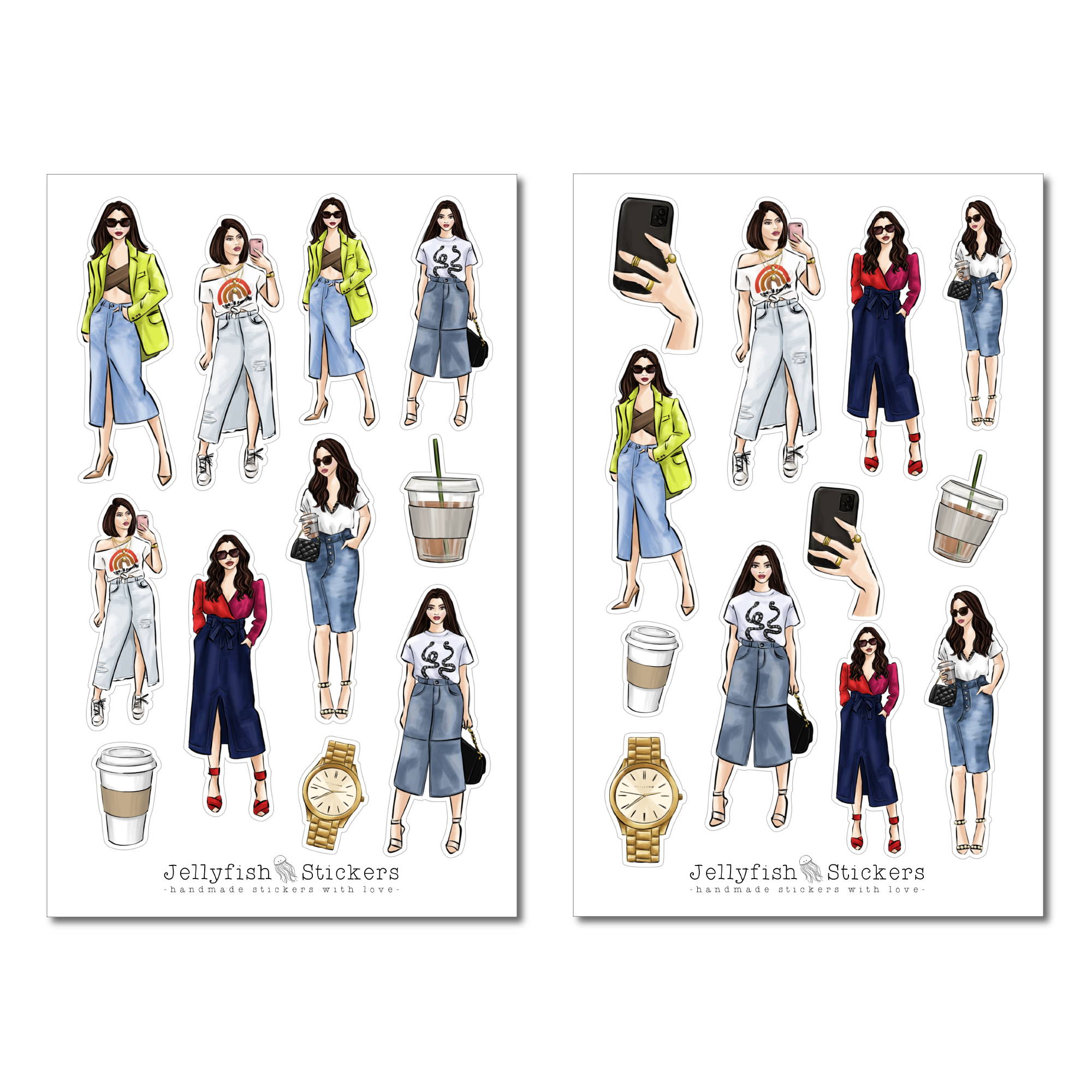 Mädchen Mode Sticker Set