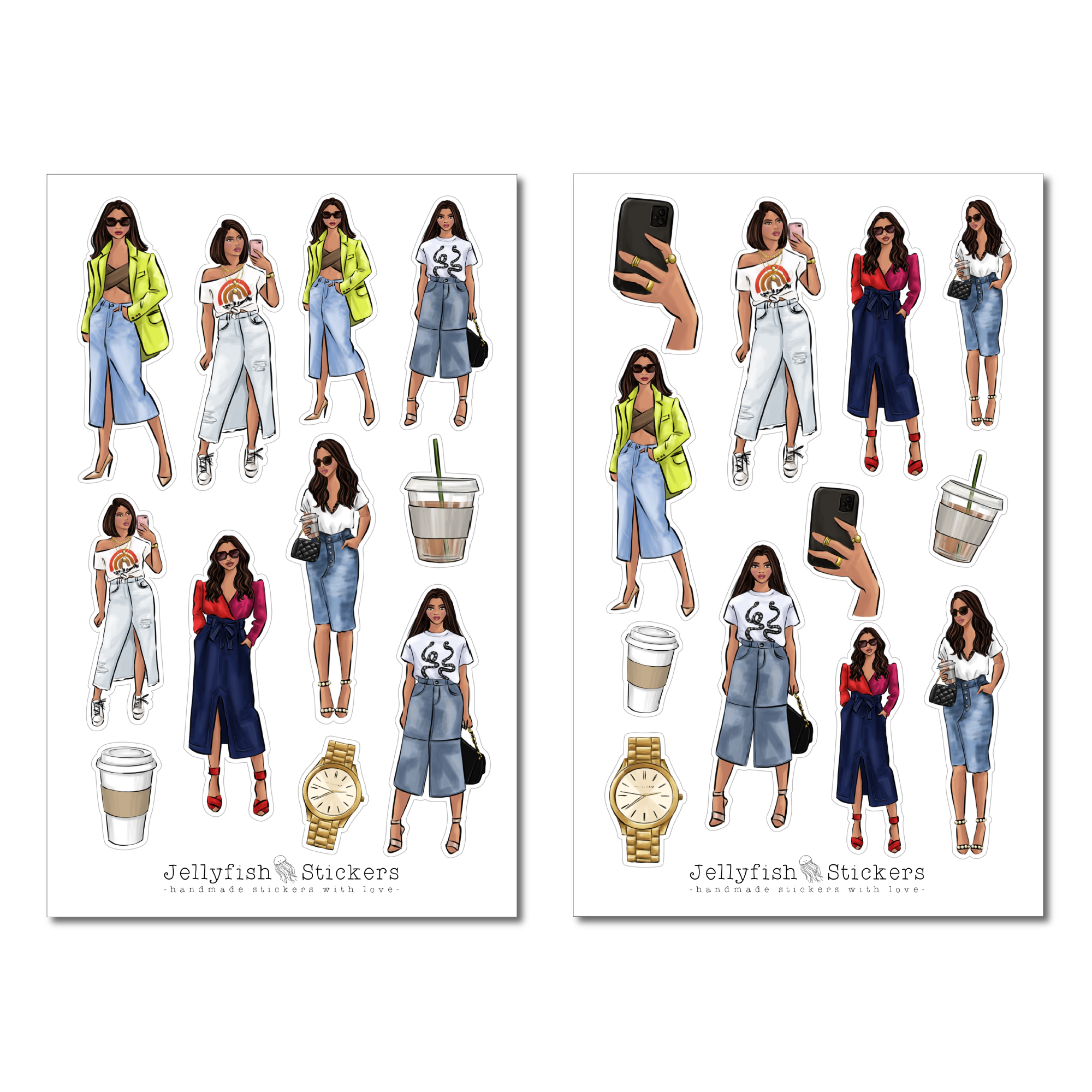 Mädchen Mode Sticker Set